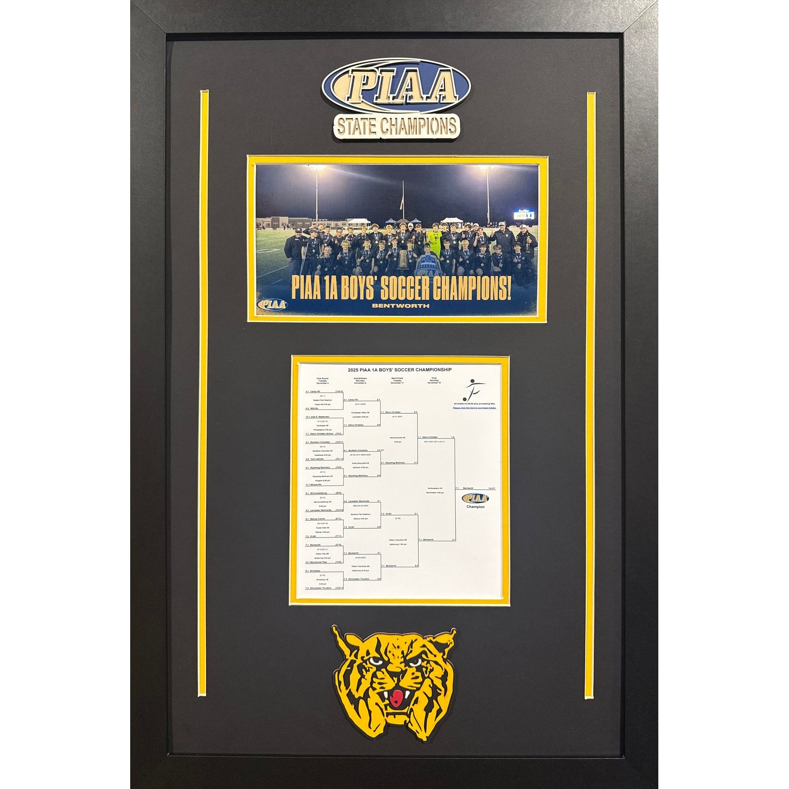 Bentworth Bearcats Custom Frame 8x10 Photo 2025 Boys Soccer PIAA STATE CHAMPIONS Bracket Team Picture_ 1