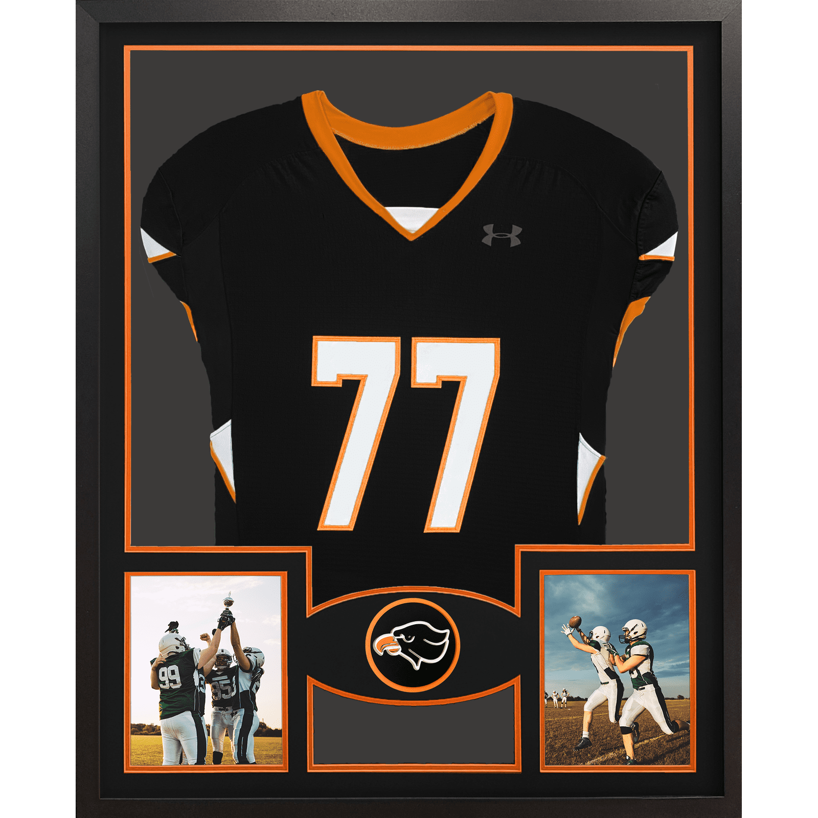 Bethel Park Black Hawks Premier Large Framed Jersey with Dual Photo Displays_ 1