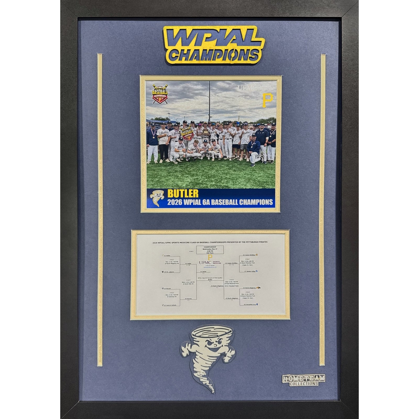 Butler Custom Frame 8x10 Photo 2026 Boys Baseball 6A WPIAL CHAMPION Bracket Team Picture_ 1