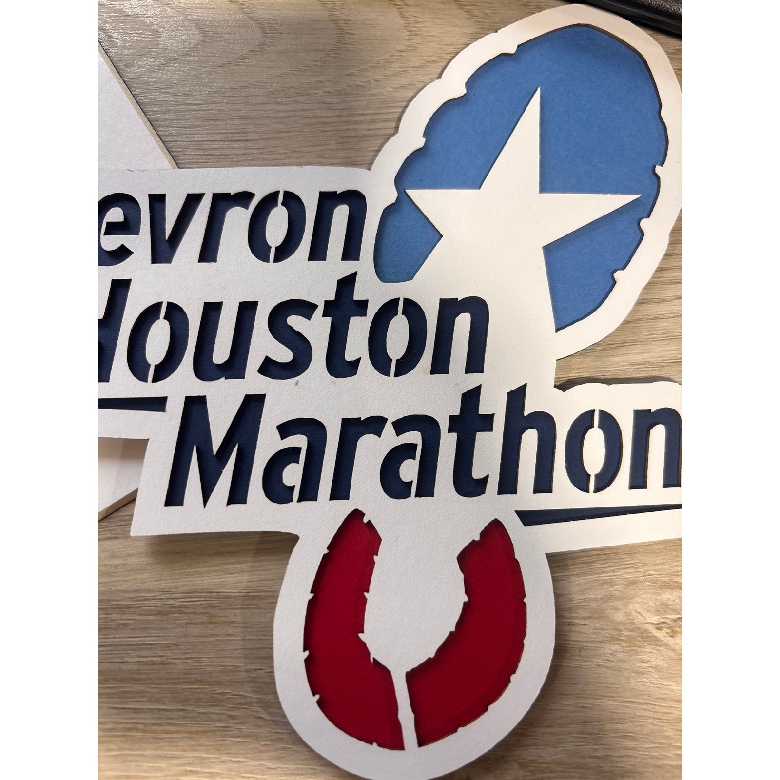 Cheveron Houston Marathon Custom Portrait 8x10 Picture, Bib & Medal Frame PM11_ 2