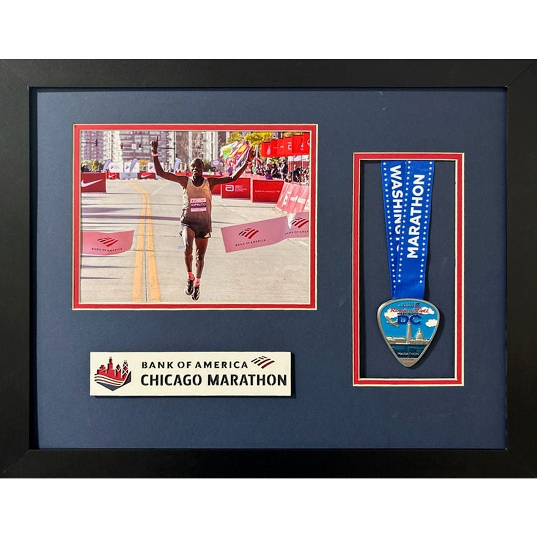 Chicago Marathon Custom Frame Landscape 8x10 Picture & Medal w Laser Logo PM8_ 1