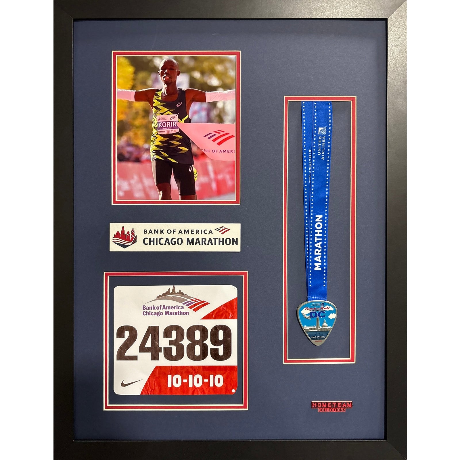 Chicago Marathon Custom Portrait 8x10 Picture, Bib & Medal Frame PM11_ 1