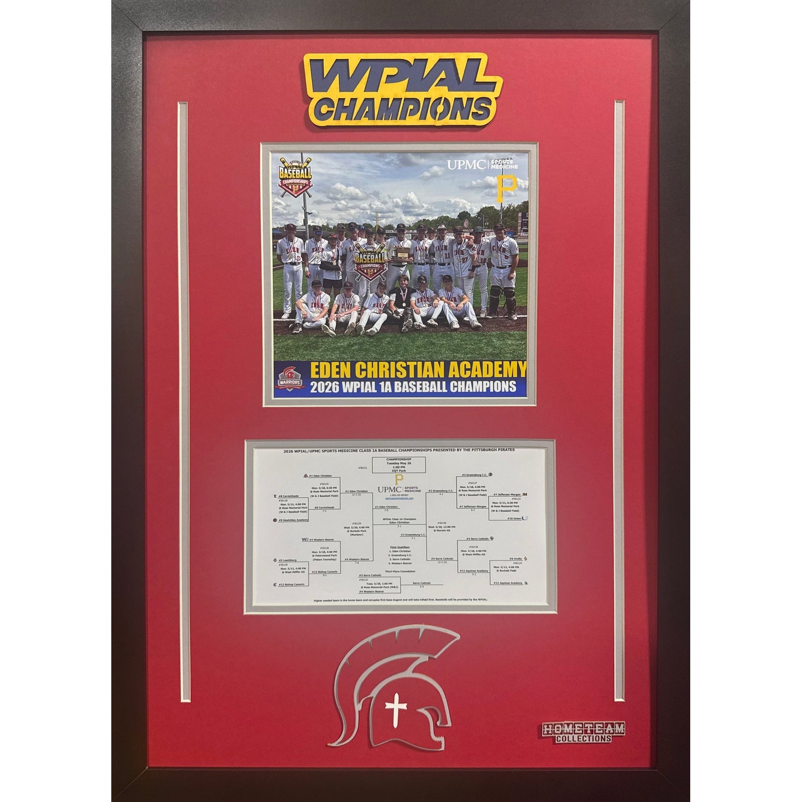 Eden Christian Custom Frame 8x10 Photo 2026 Boys Baseball 1A WPIAL CHAMPION Bracket Team Picture_ 1