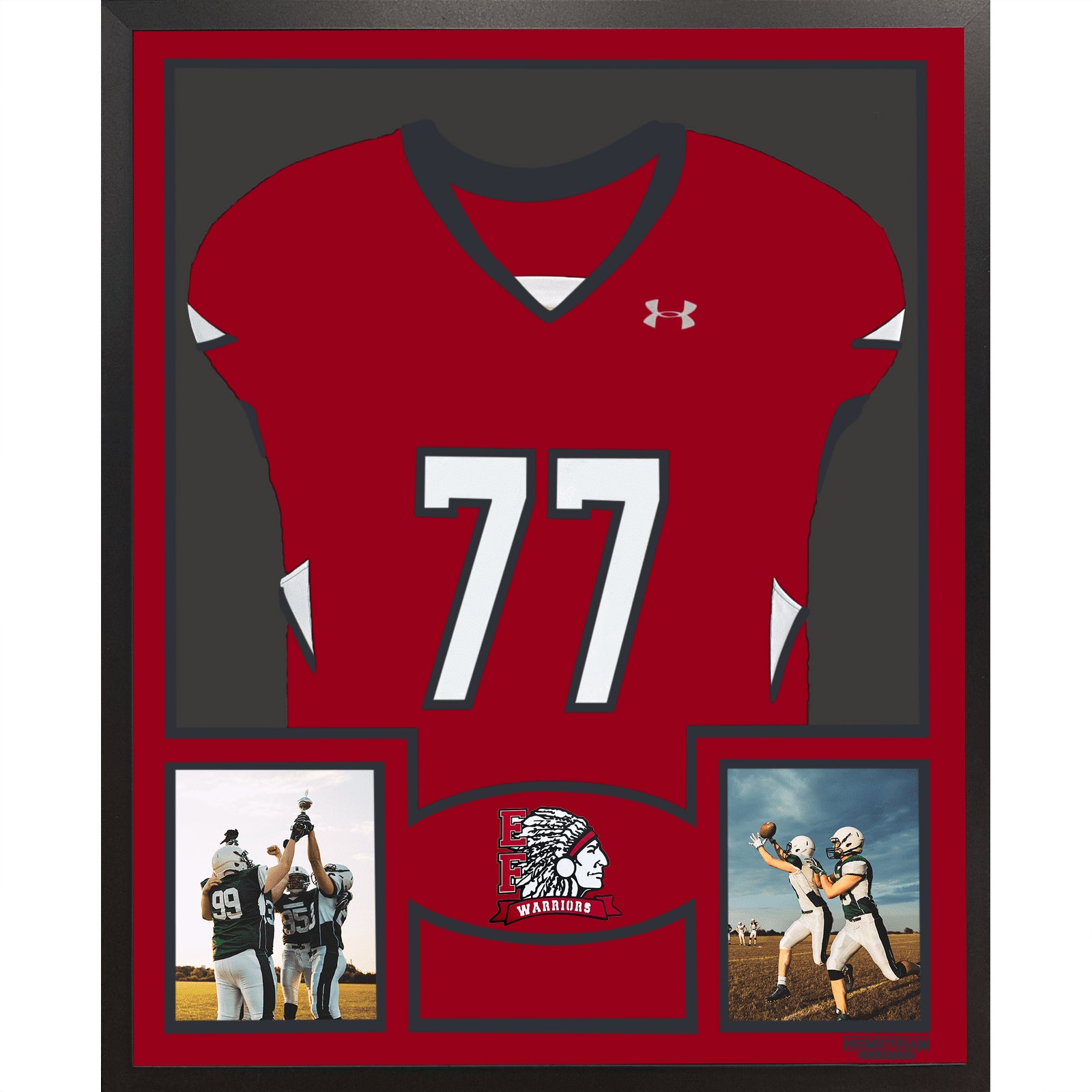 Elizabeth Forward Warriors Premier Large Framed Jersey with Dual Photo Displays_ 1