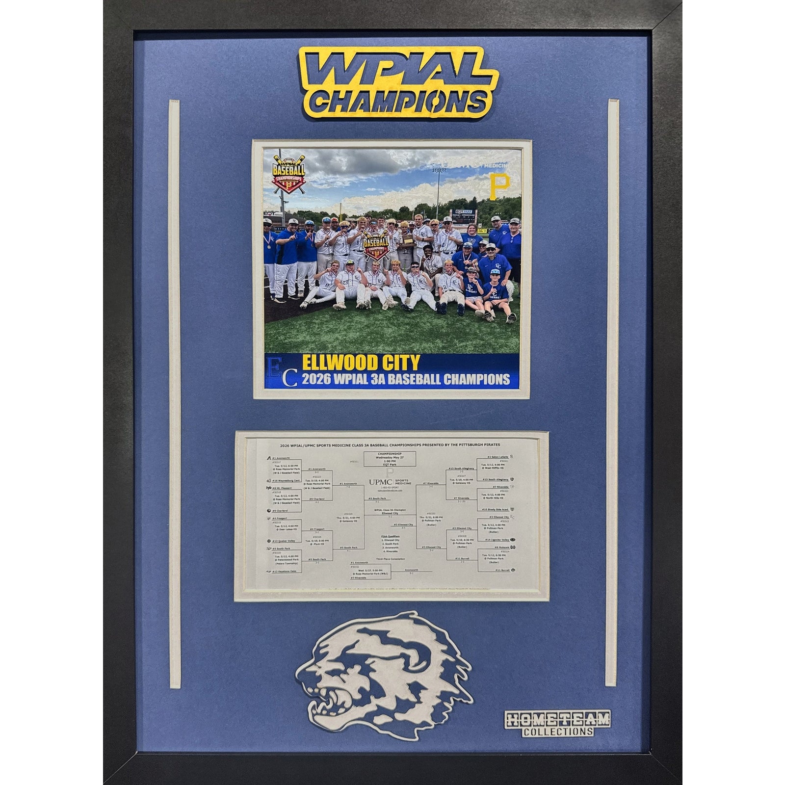 Ellwood City Custom Frame 8x10 Photo 2026 Boys Baseball 3A WPIAL CHAMPION Bracket Team Picture_ 1