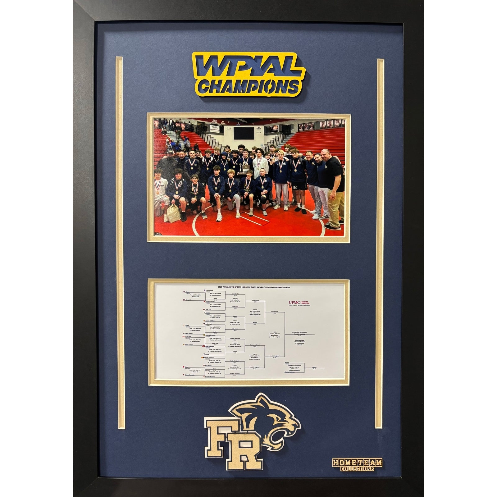 Franklin Regional Panthers Custom School Frame 8x10 Photo 2025 Boys Wrestling WPIAL CHAMPION Bracket Team Picture_ 1