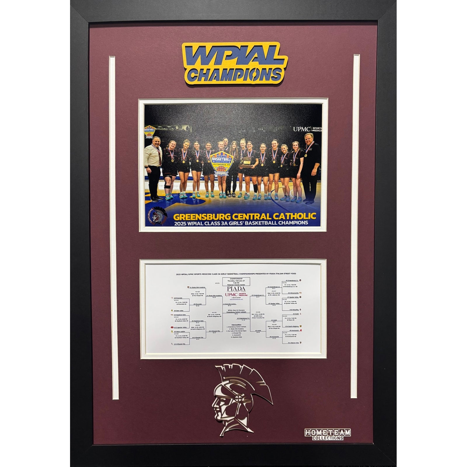 Greensburg Central Catholic Custom School Frame 8x10 Photo 2025 Girls Basketball WPIAL CHAMPION Bracket Team Picture_ 1