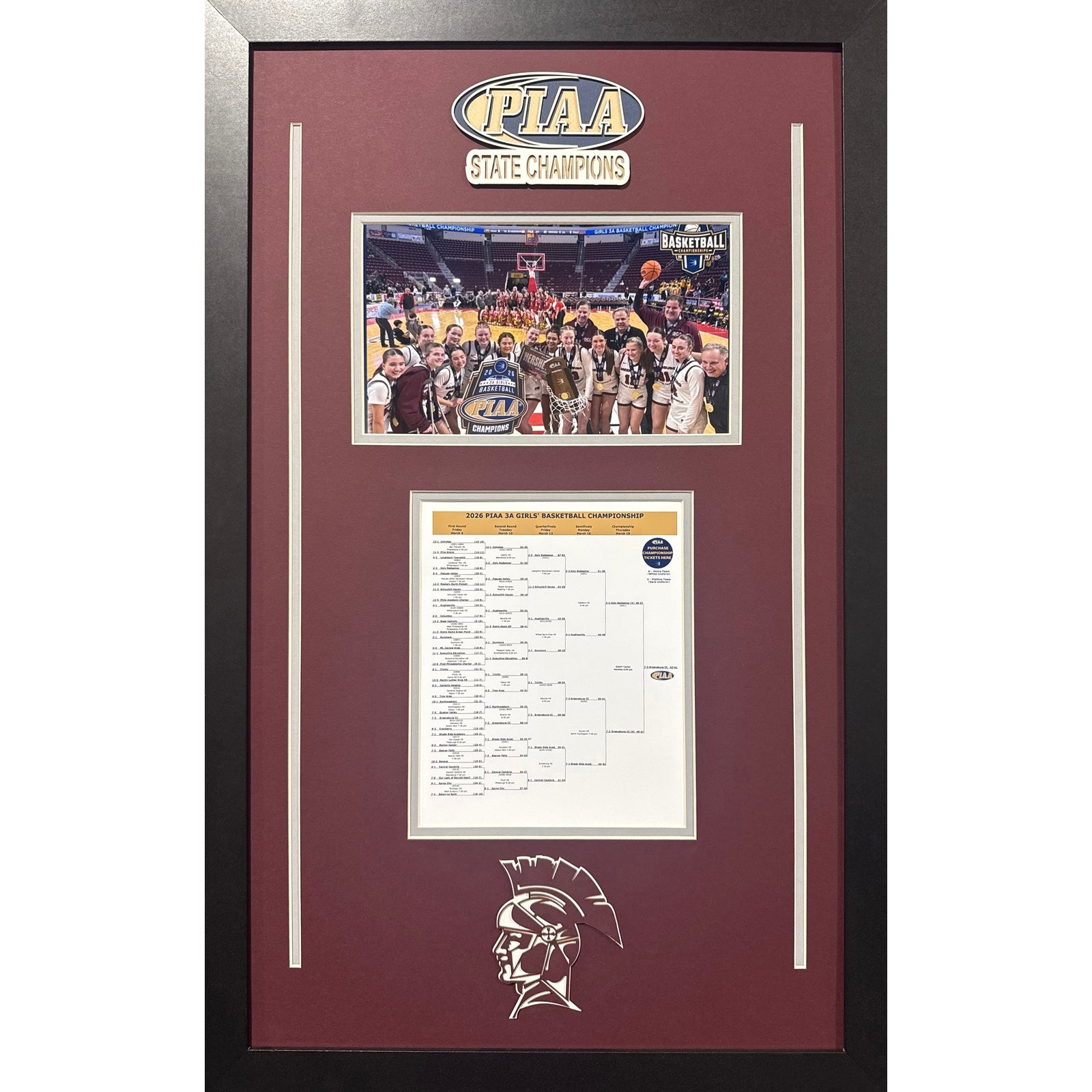Greensburg Central Catholic Custom School Frame 8x10 Photo 2026 Girls Basketball PIAA CHAMPION Bracket Team Picture_ 1
