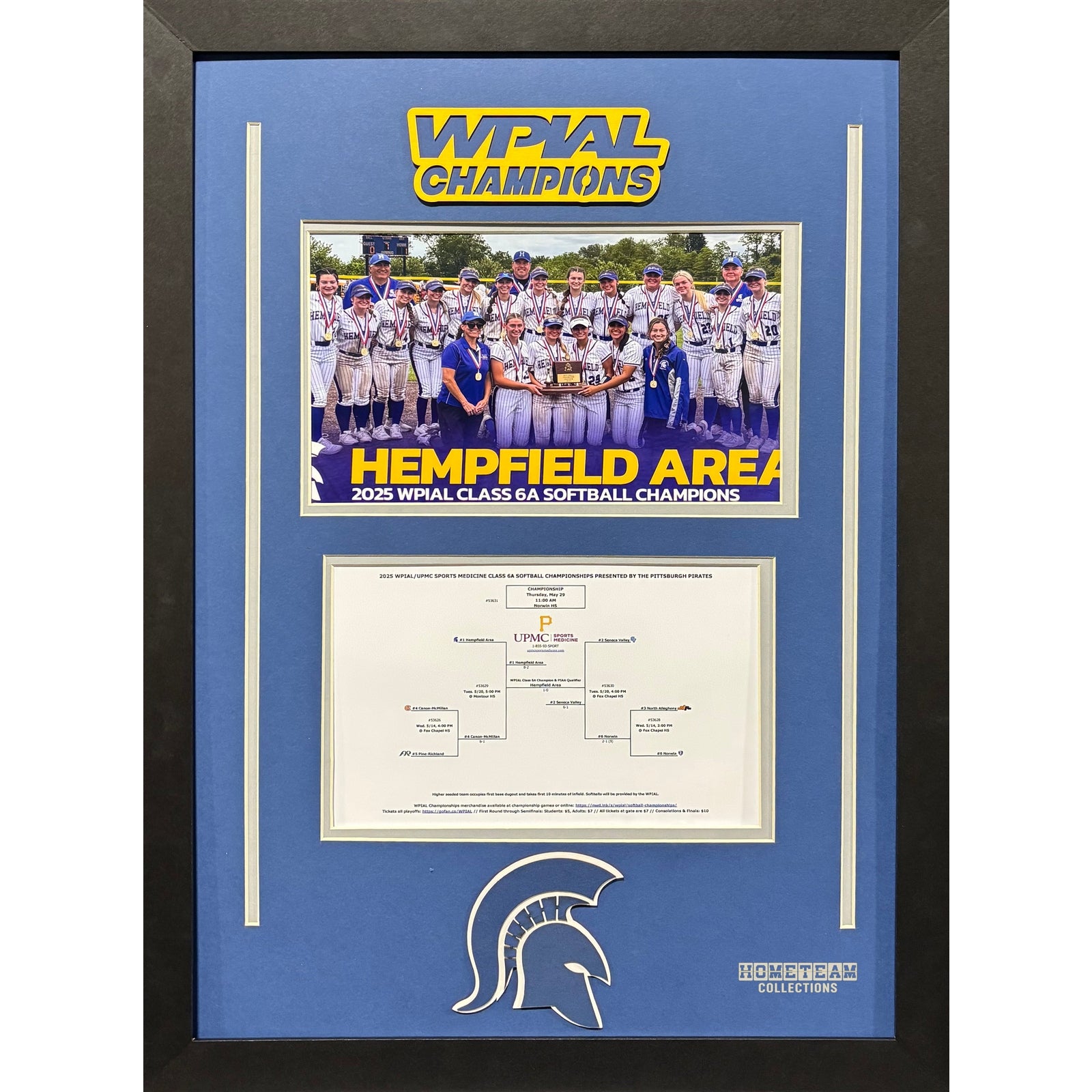 Hempfield Area Custom Frame 8x10 Photo 2025 Softball WPIAL CHAMPION Bracket Team Picture_ 1
