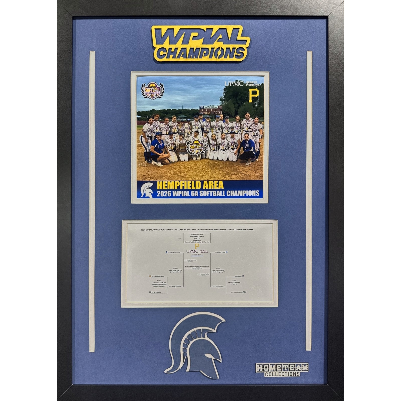Hempfield Custom Frame 8x10 Photo 2026 Girls Softball 6A WPIAL CHAMPION Bracket Team Picture_ 1