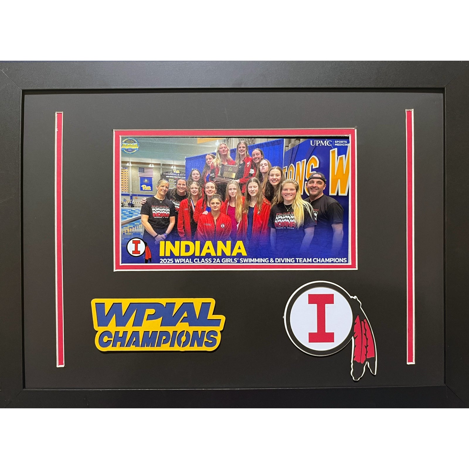 Indiana Custom School Frame 8x10 Photo 2025 Girls Swimming WPIAL CHAMPIONS Team Picture_ 1