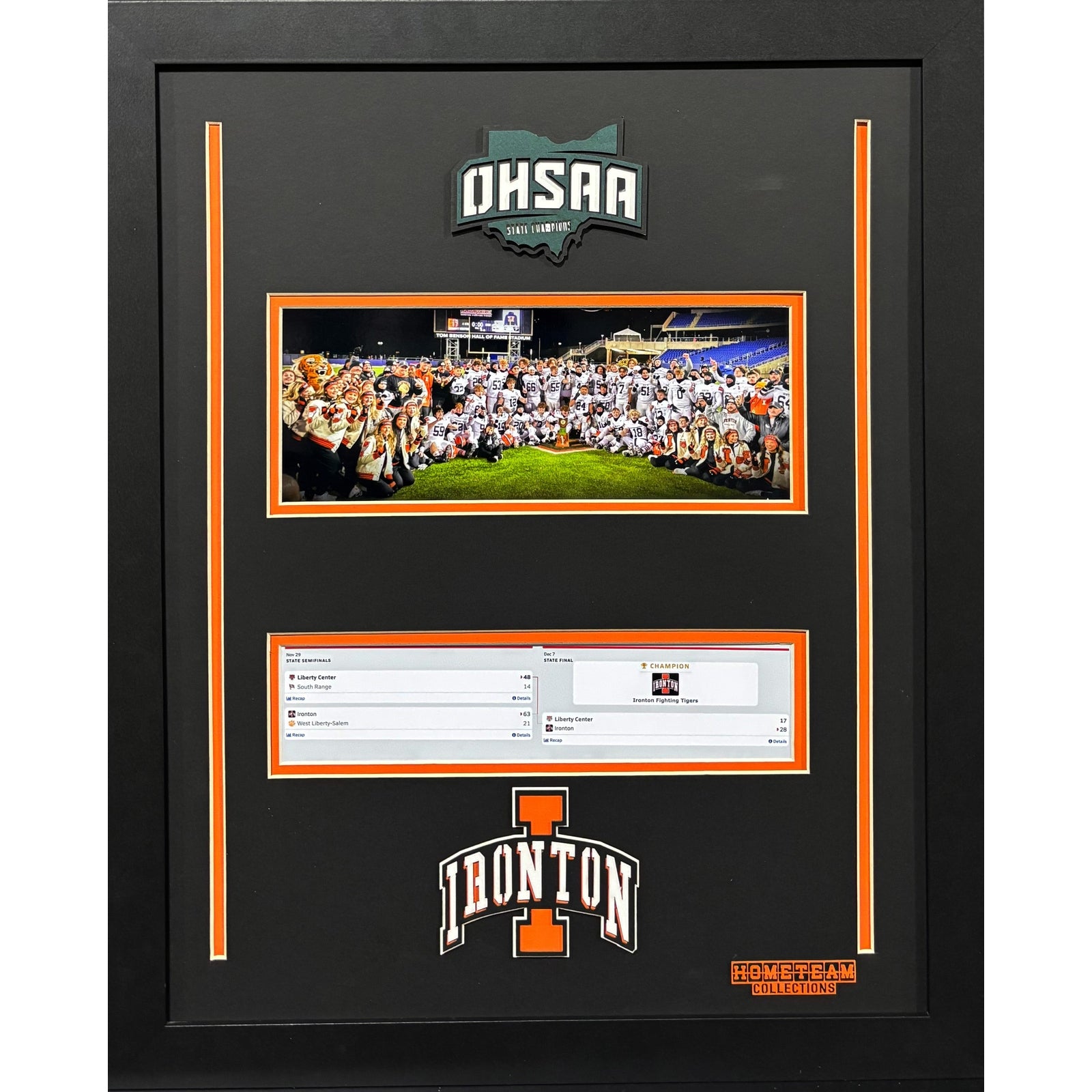 Ironton Fighting Tigers Custom School Frame 8x10 Photo 2024 Football OHSAA State Champions w Bracket_ 1