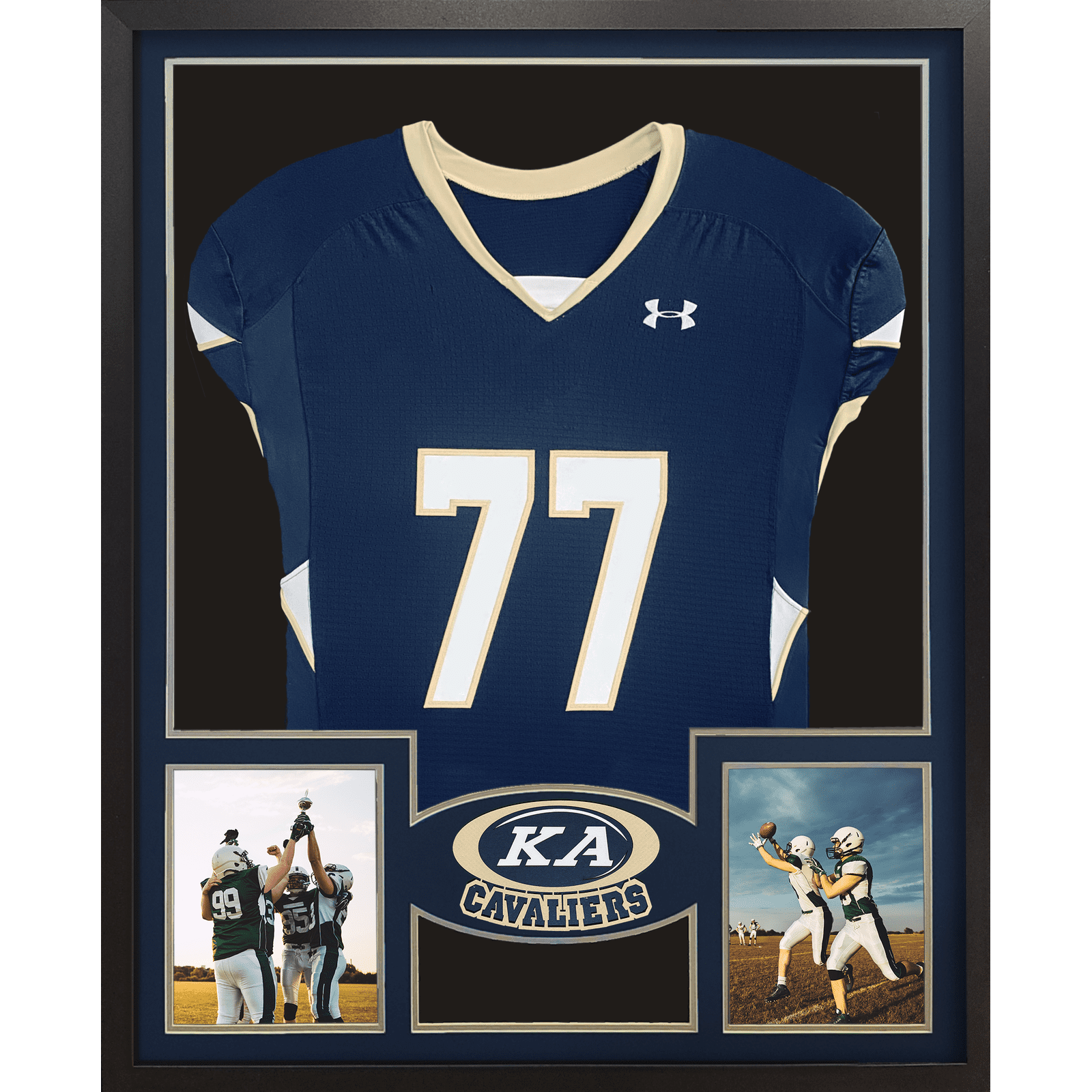Kiski Area Cavaliers Premier Large Framed Jersey with Dual Photo Displays_ 1
