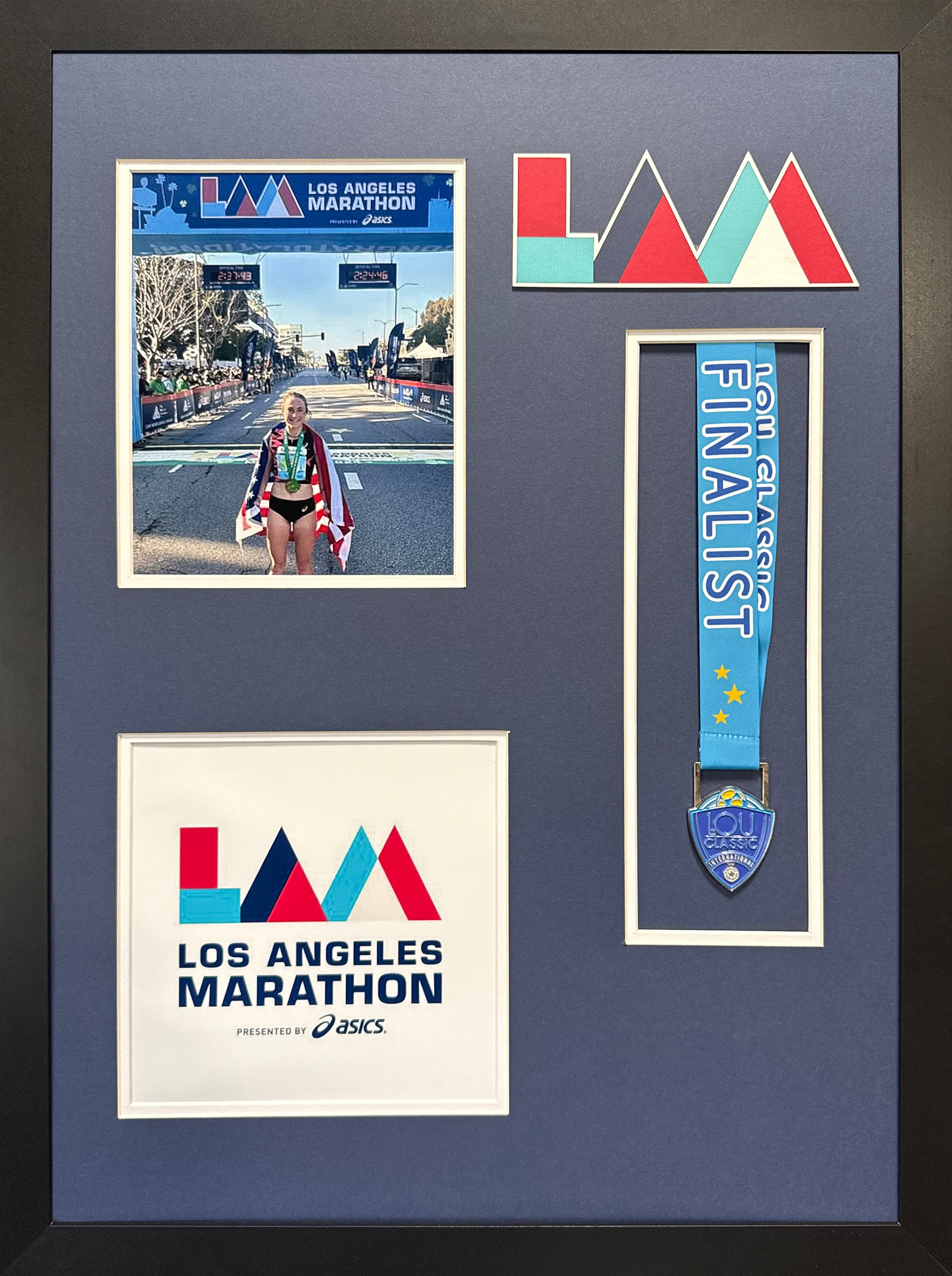 Los Angeles Marathon Custom Portrait 8x10 Picture, Bib & Medal Frame PM11