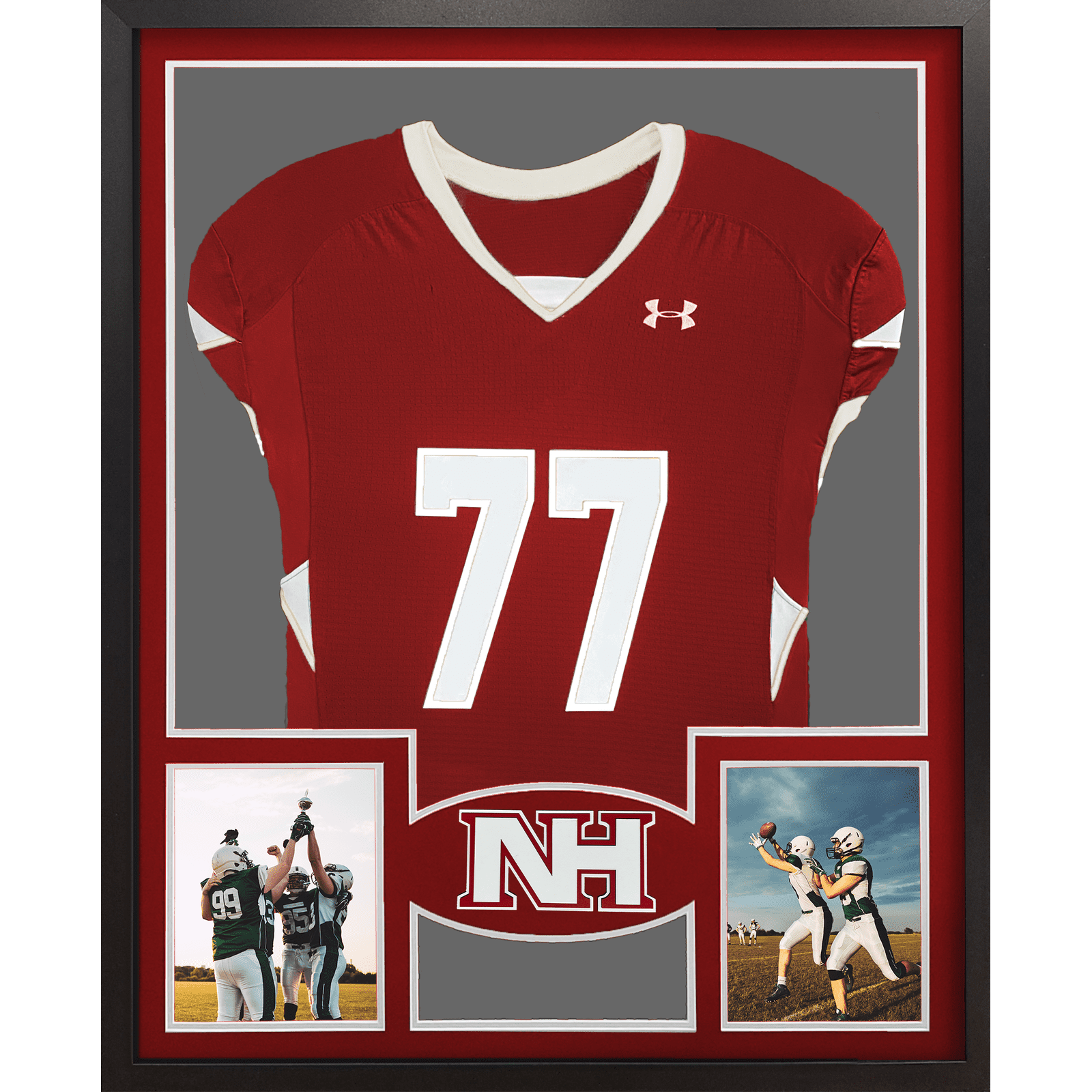 North Hills Indians Premier Large Framed Jersey with Dual Photo Displays_ 1