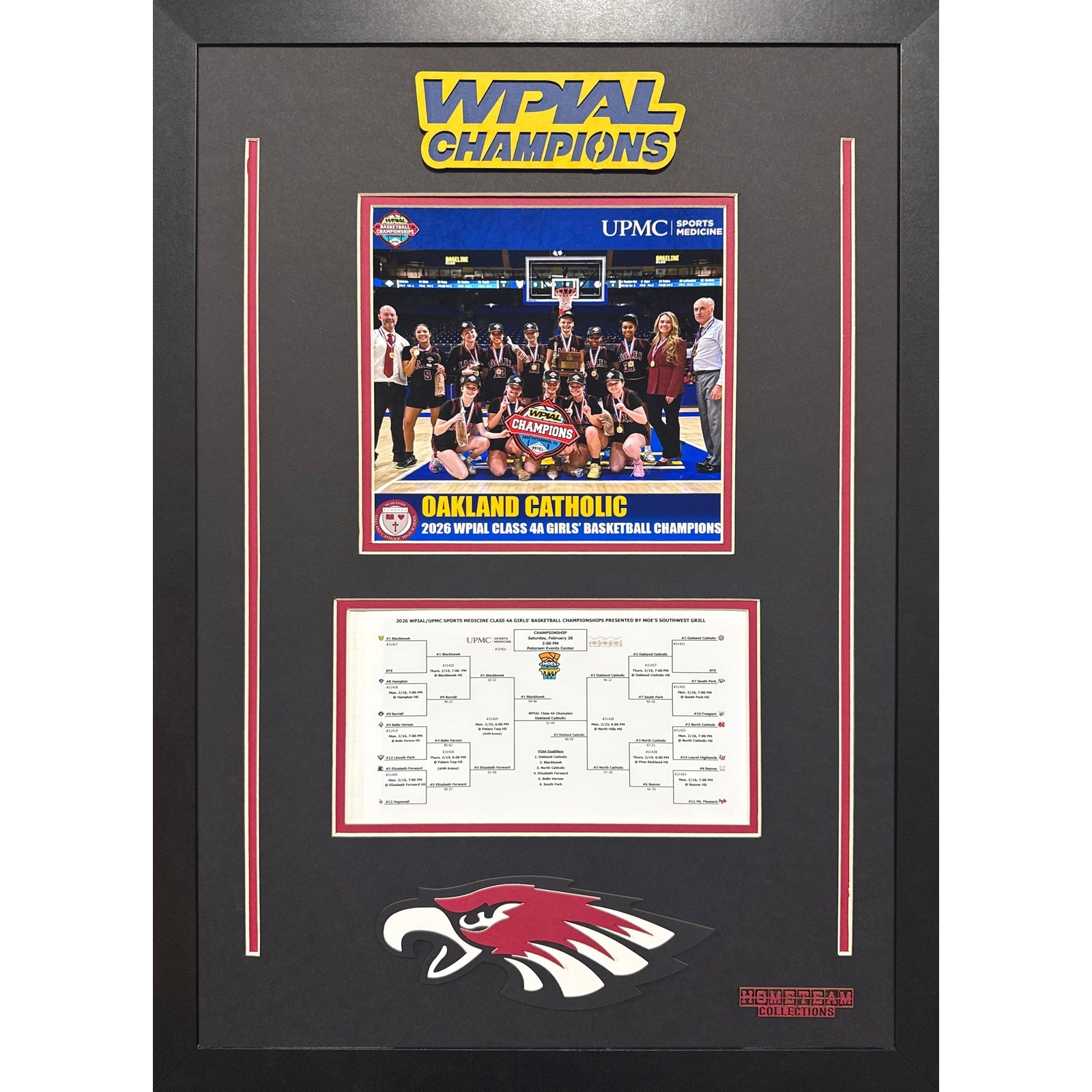 Oakland Catholic Custom School Frame 8x10 Photo 2026 Girls Basketball 4A WPIAL CHAMPION Bracket Team Picture_ 1