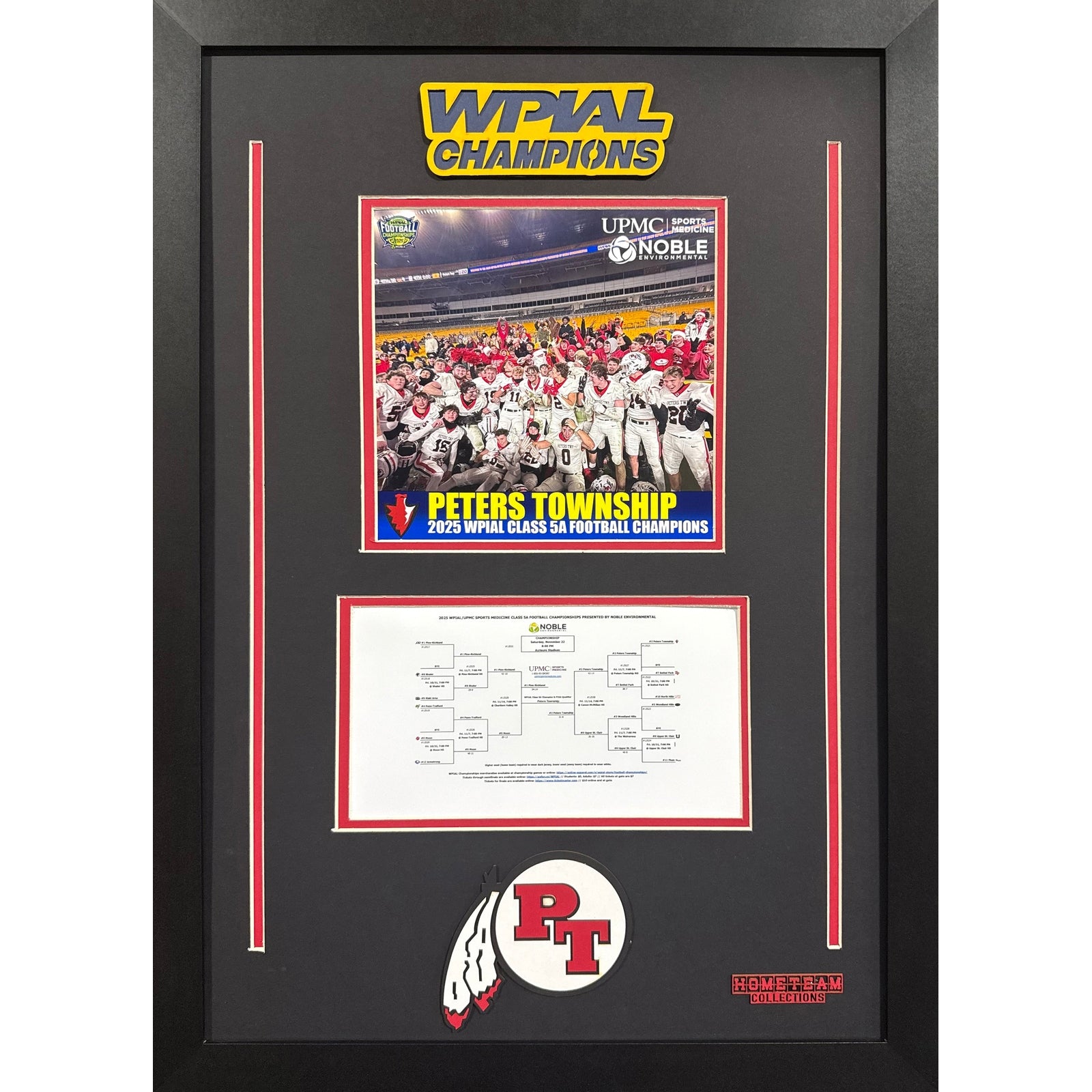 Peters Township Custom Frame 8x10 Photo 2025 Football 5A WPIAL CHAMPION Bracket Team Picture_ 1