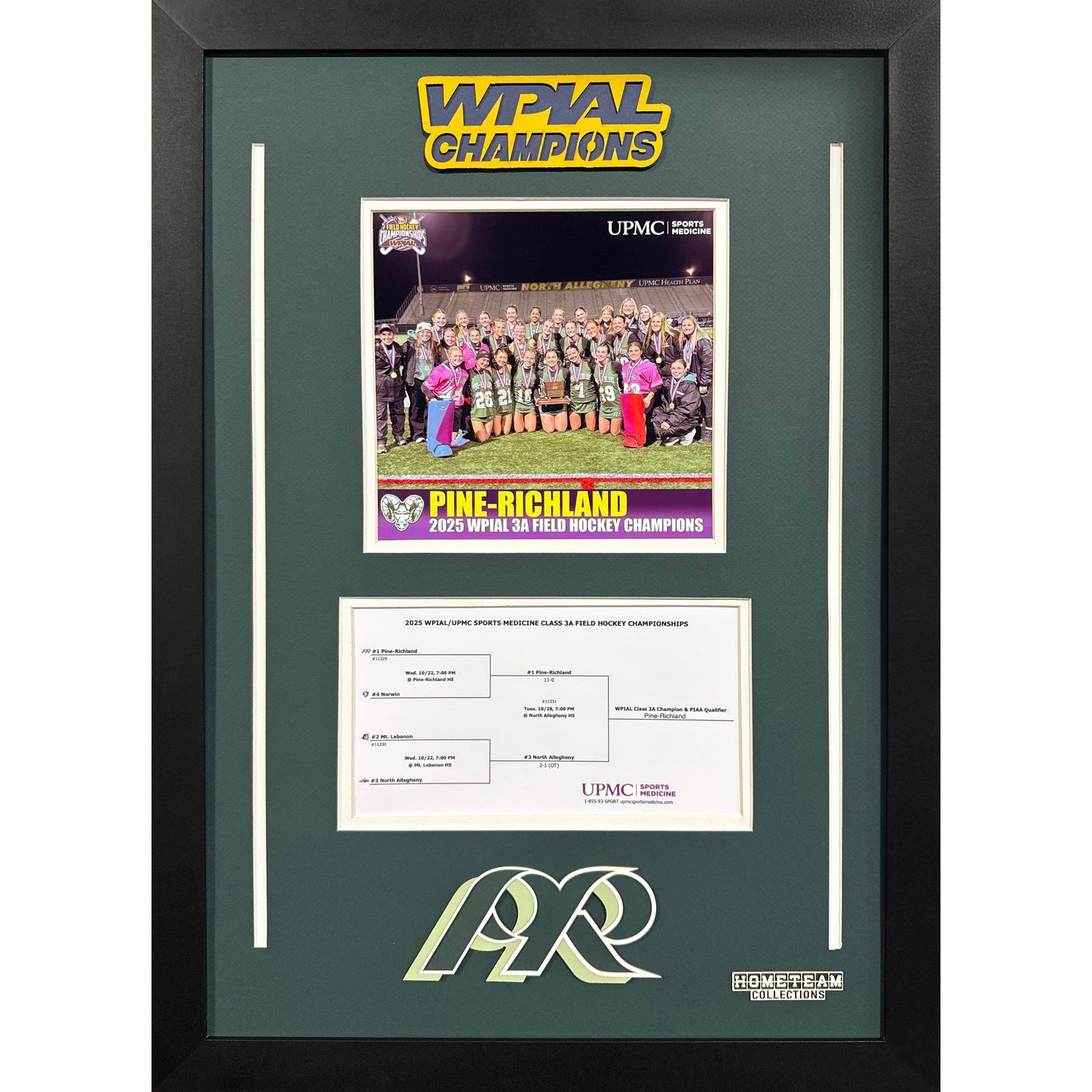 Pine Richland Rams Custom Frame 8x10 Photo 2025 Girls Field Hockey 3A WPIAL CHAMPION Bracket Team Picture_ 1