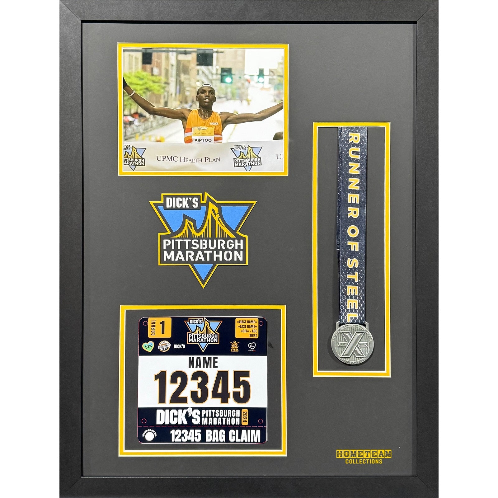 Pittsburgh Marathon Custom 8x10 Landscape Picture, Bib & Medal Frame PM10_ 1