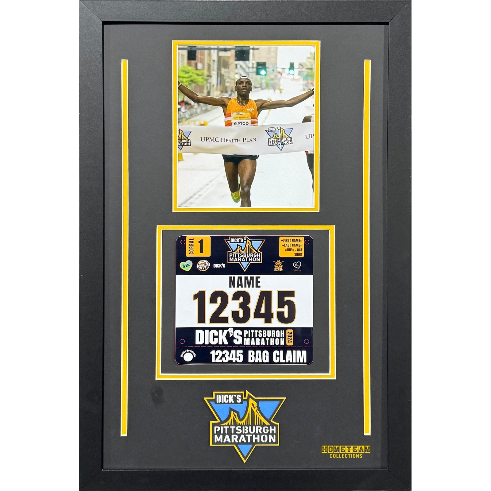 Pittsburgh Marathon Custom 8x10 Portrait & Bib Frame w Laser Logo PM5_ 1