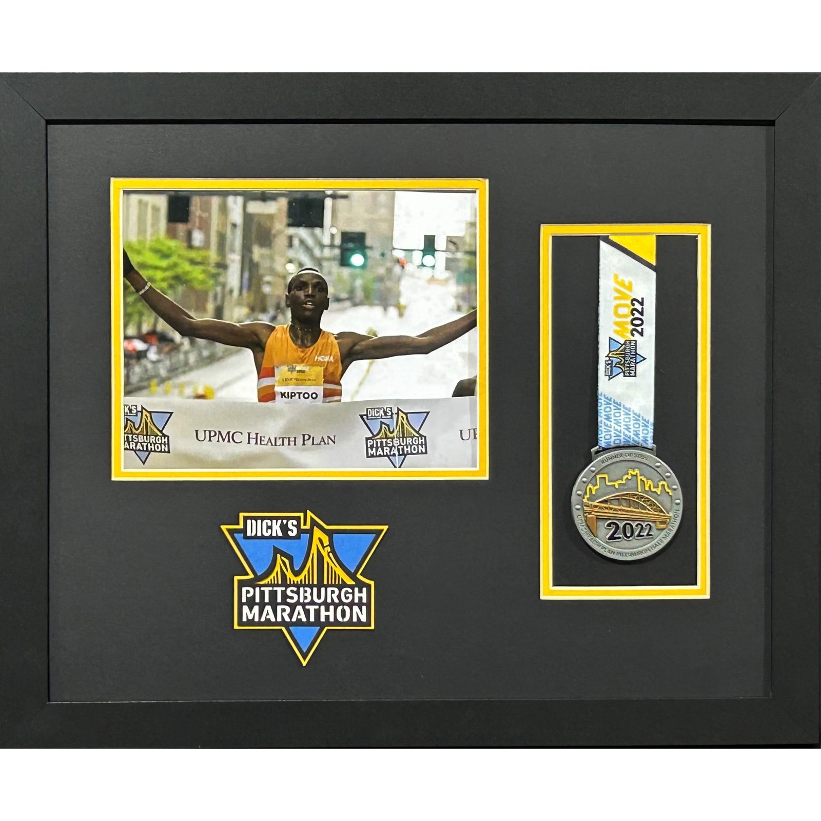 Pittsburgh Marathon Custom Frame Landscape 8x10 Picture & Medal w Laser Logo PM8_ 1