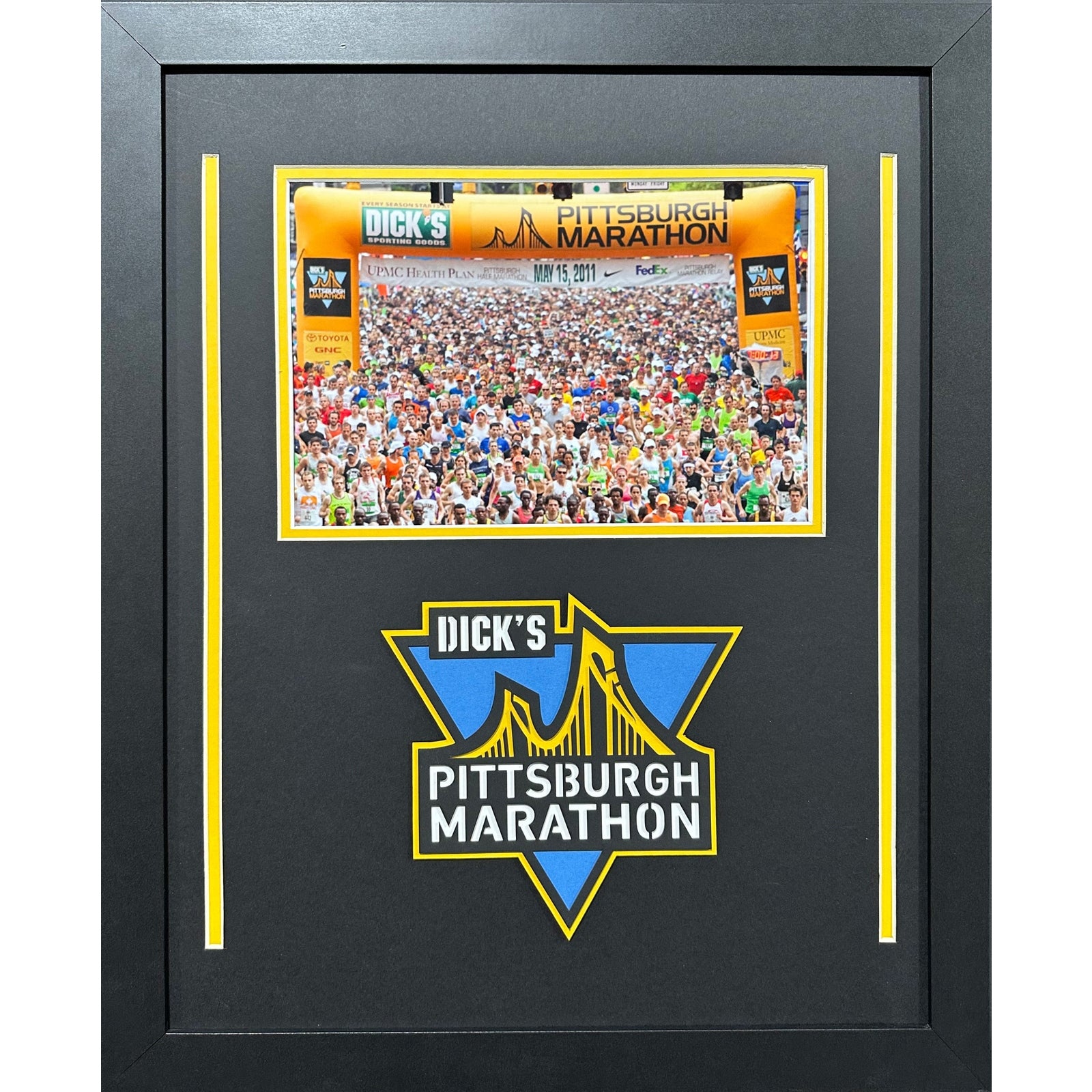 Pittsburgh Marathon Custom Landscape Frame w Laser Logo PM7_ 1