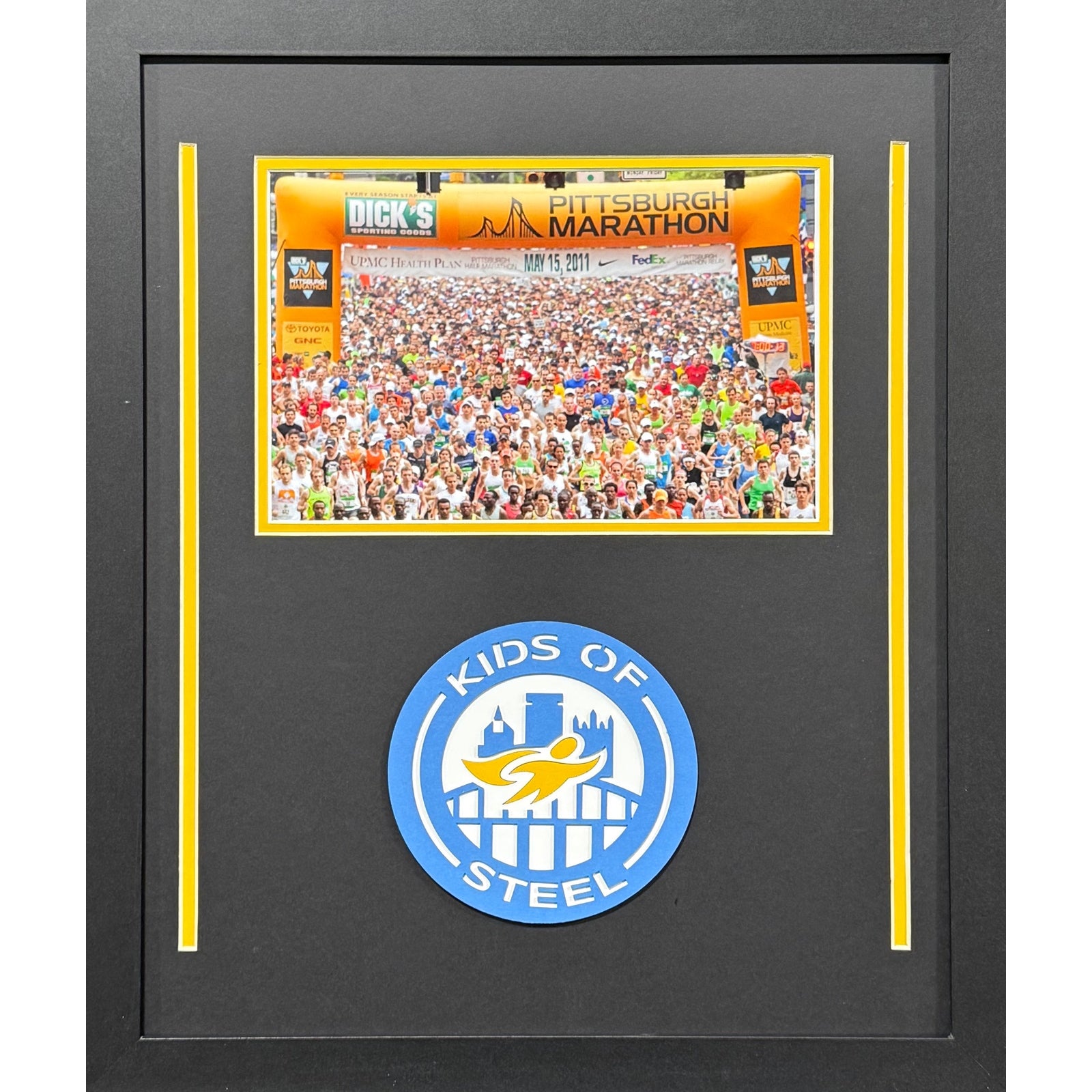 Pittsburgh Marathon Kids of Steel Custom Landscape Frame w Laser Logo PM7_ 1