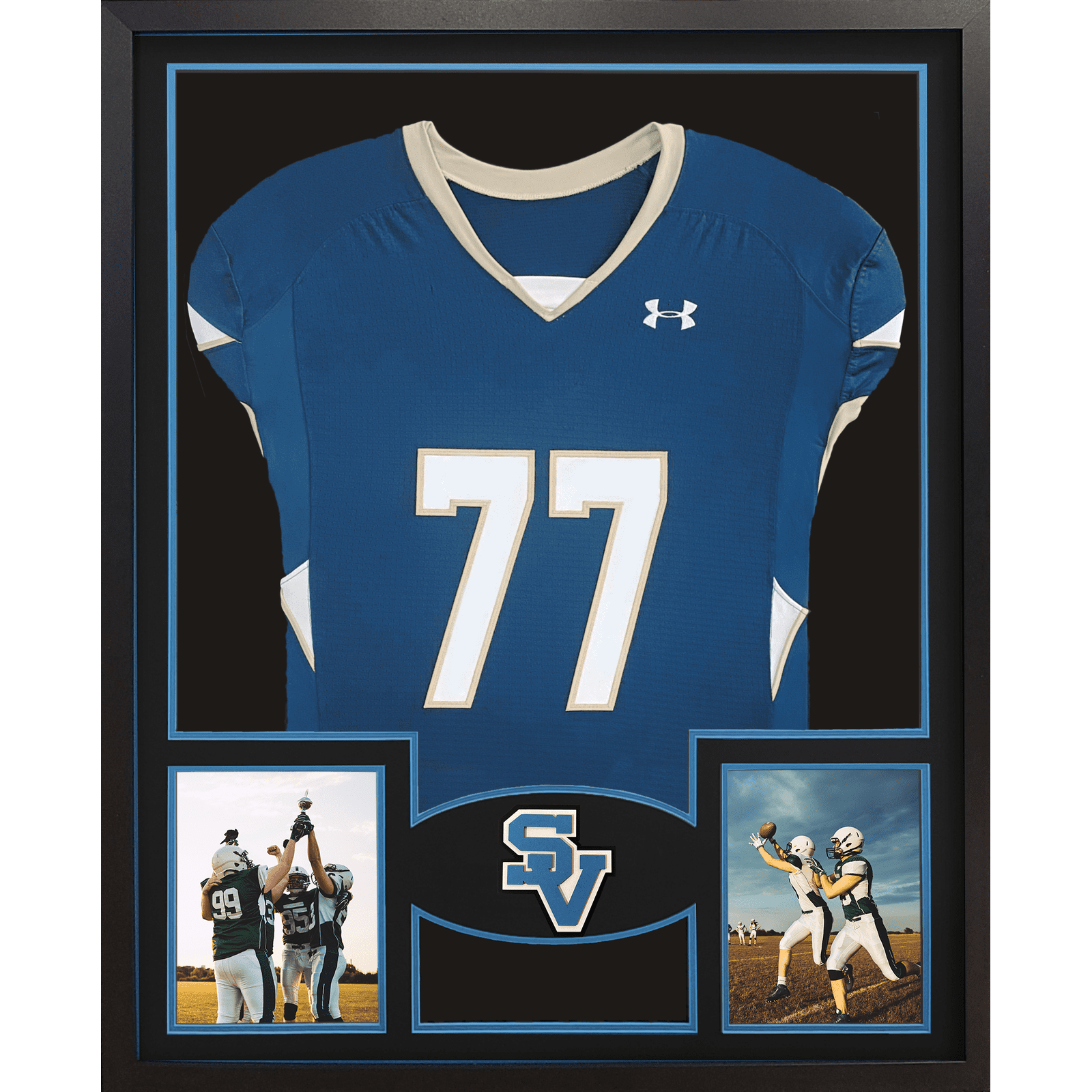 Seneca Valley Raiders Premier Large Framed Jersey with Dual Photo Displays_ 1