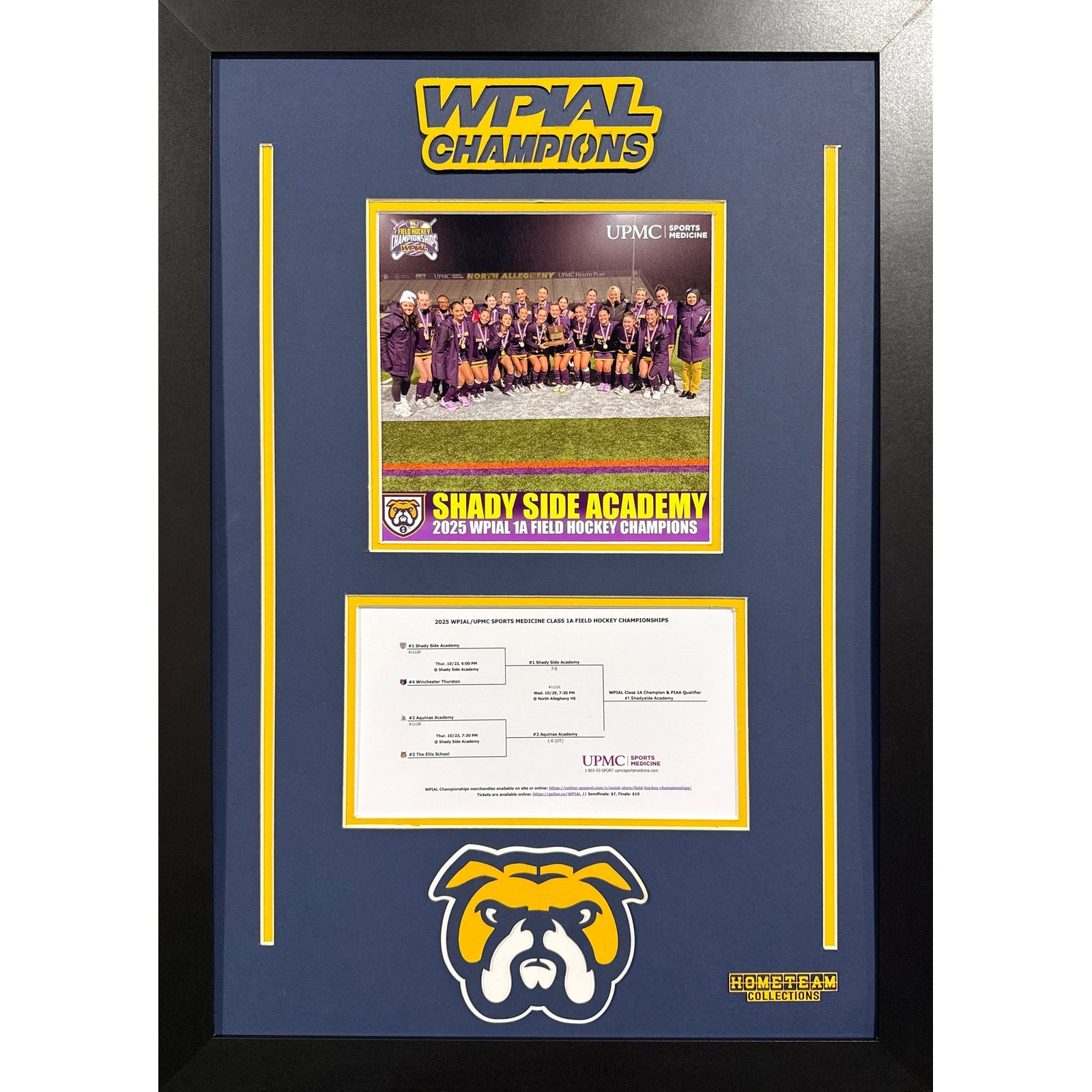 Shady Side Academy Custom Frame 8x10 Photo 2025 Girls Field Hockey 1A WPIAL CHAMPION Bracket Team Picture_ 1