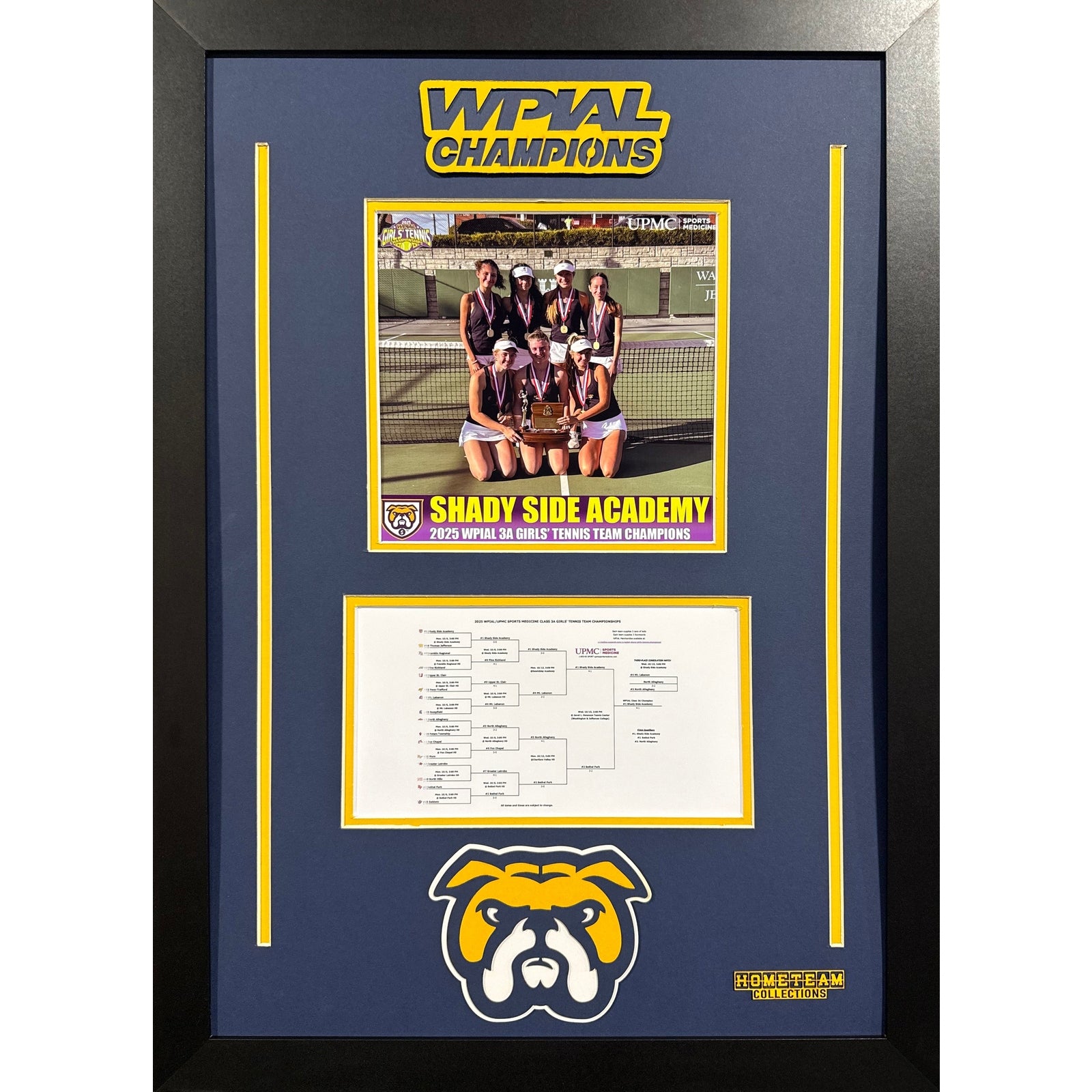 Shady Side Academy Custom Frame 8x10 Photo 2025 Girls Tennis 3A WPIAL CHAMPION Bracket Team Picture_ 1