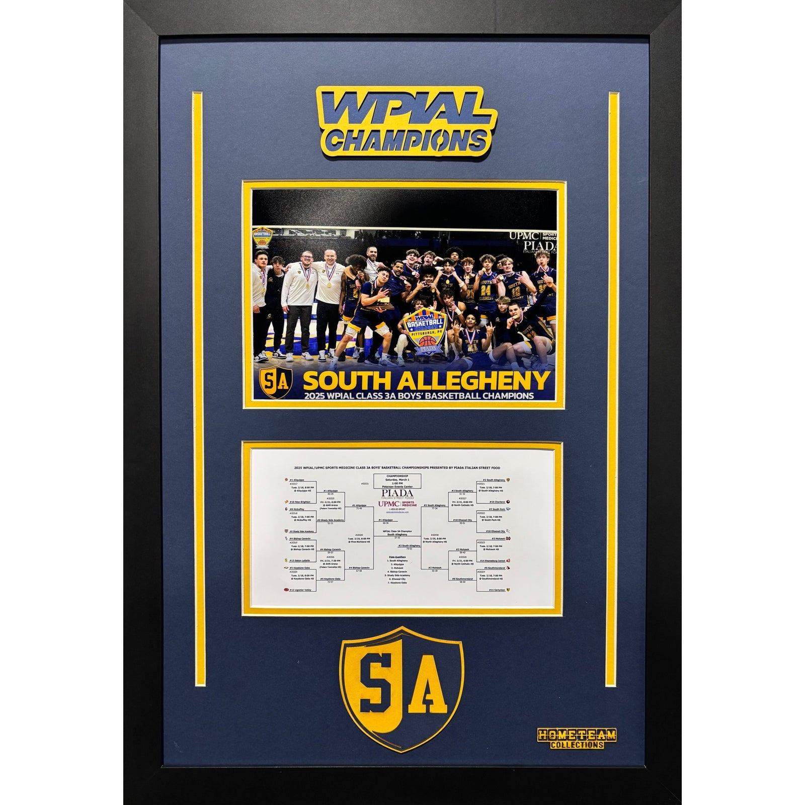South Allegheny Gladiators Custom School Frame 8x10 Photo 2025 Boys Basketball WPIAL CHAMPION Bracket Team Picture_ 1