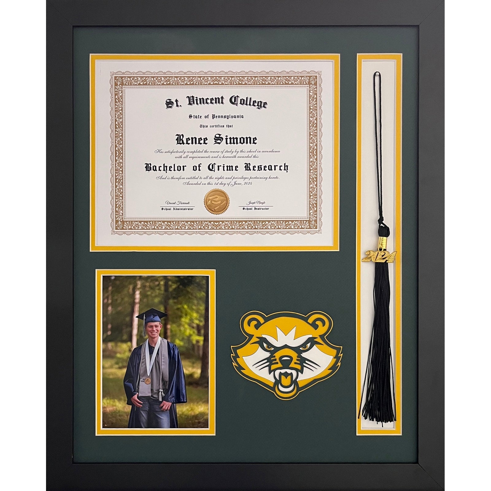 St Vincent Custom School Photo Frame Diploma Tassel Picture Graduation Gift_ 1