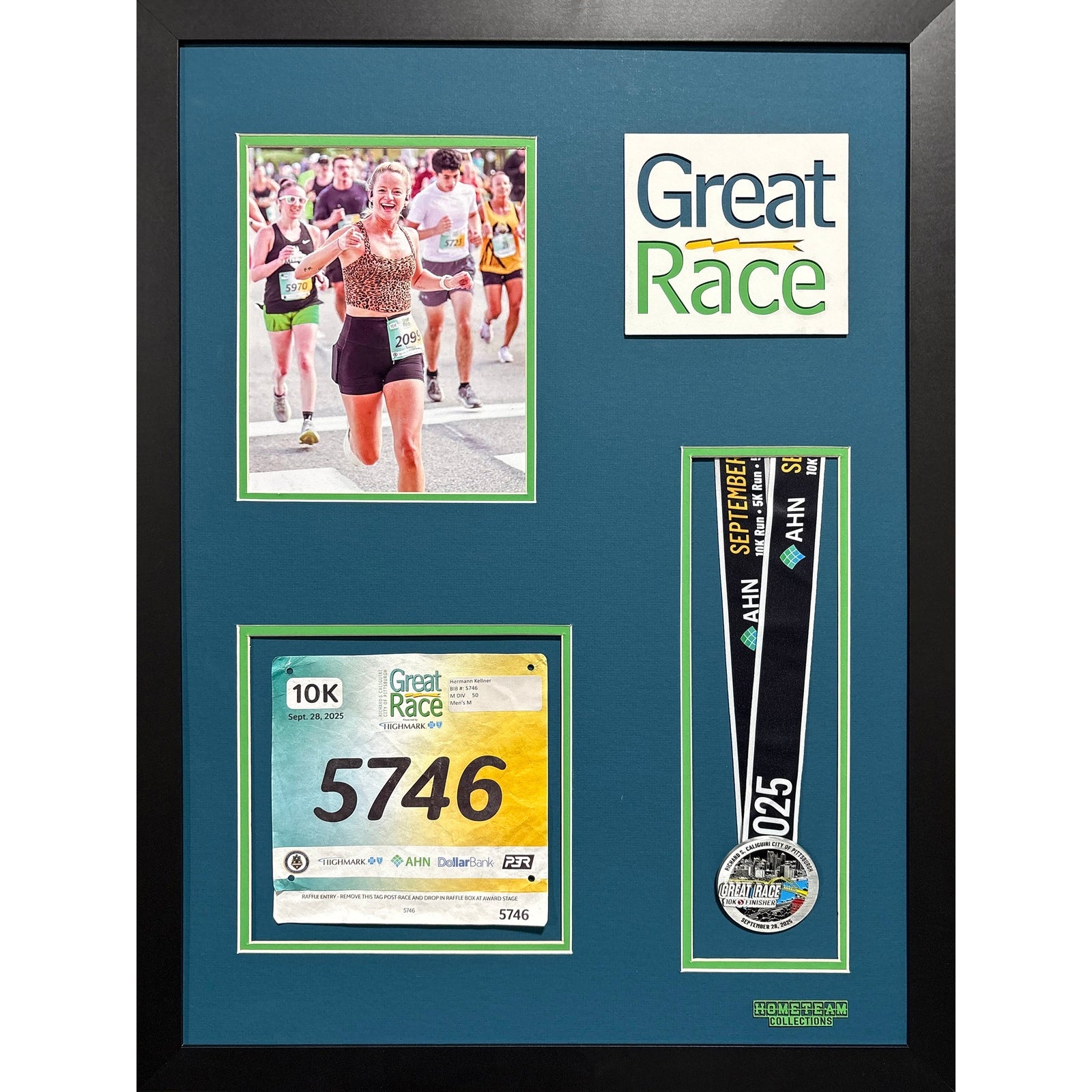The GREAT RACE Pittsburgh 10K Custom Portrait 8x10 Picture, Bib & Medal Frame PM11_ 1