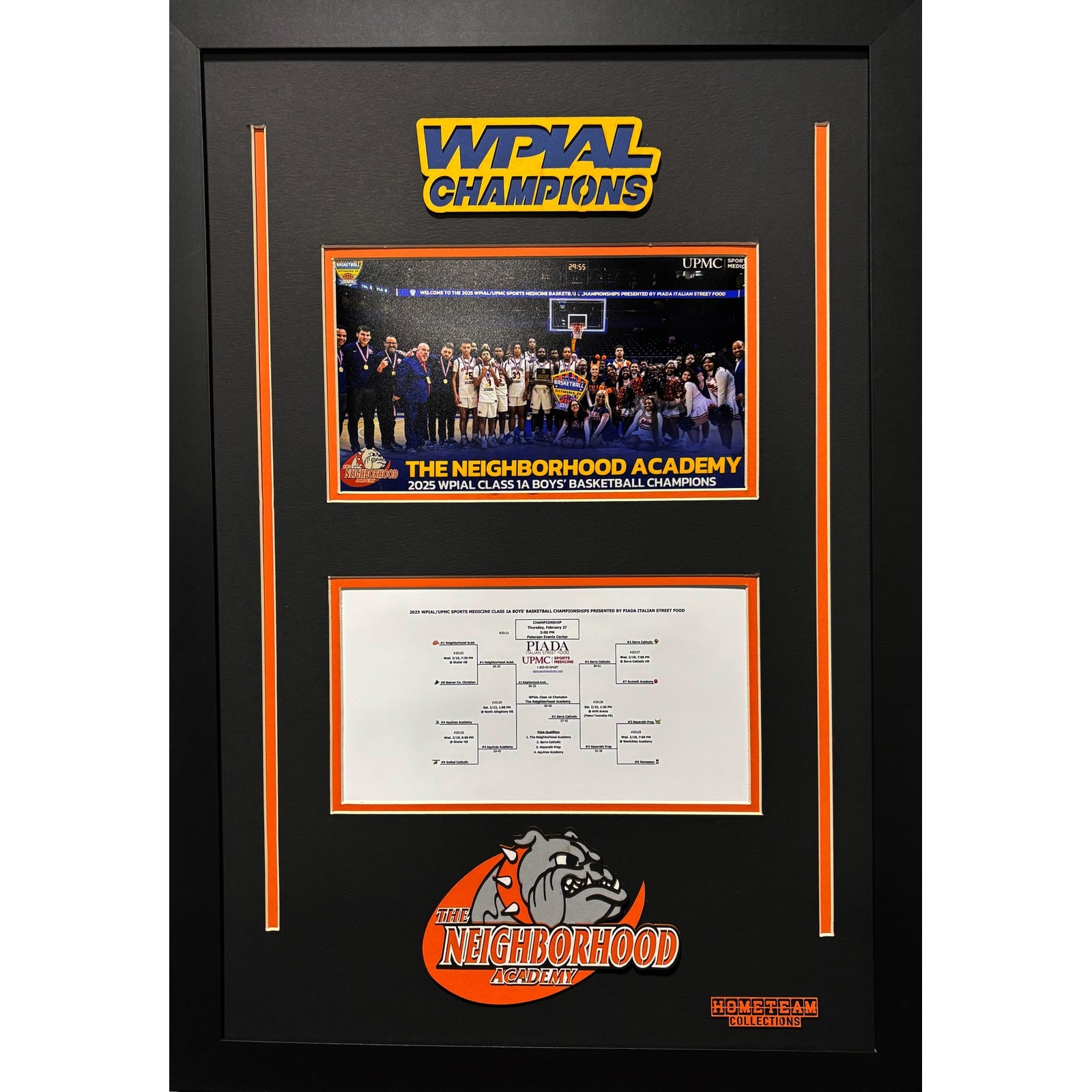 The Neighborhood Academy Custom School Frame 8x10 Photo 2025 Boys Basketball WPIAL CHAMPION Bracket Team Picture_ 1