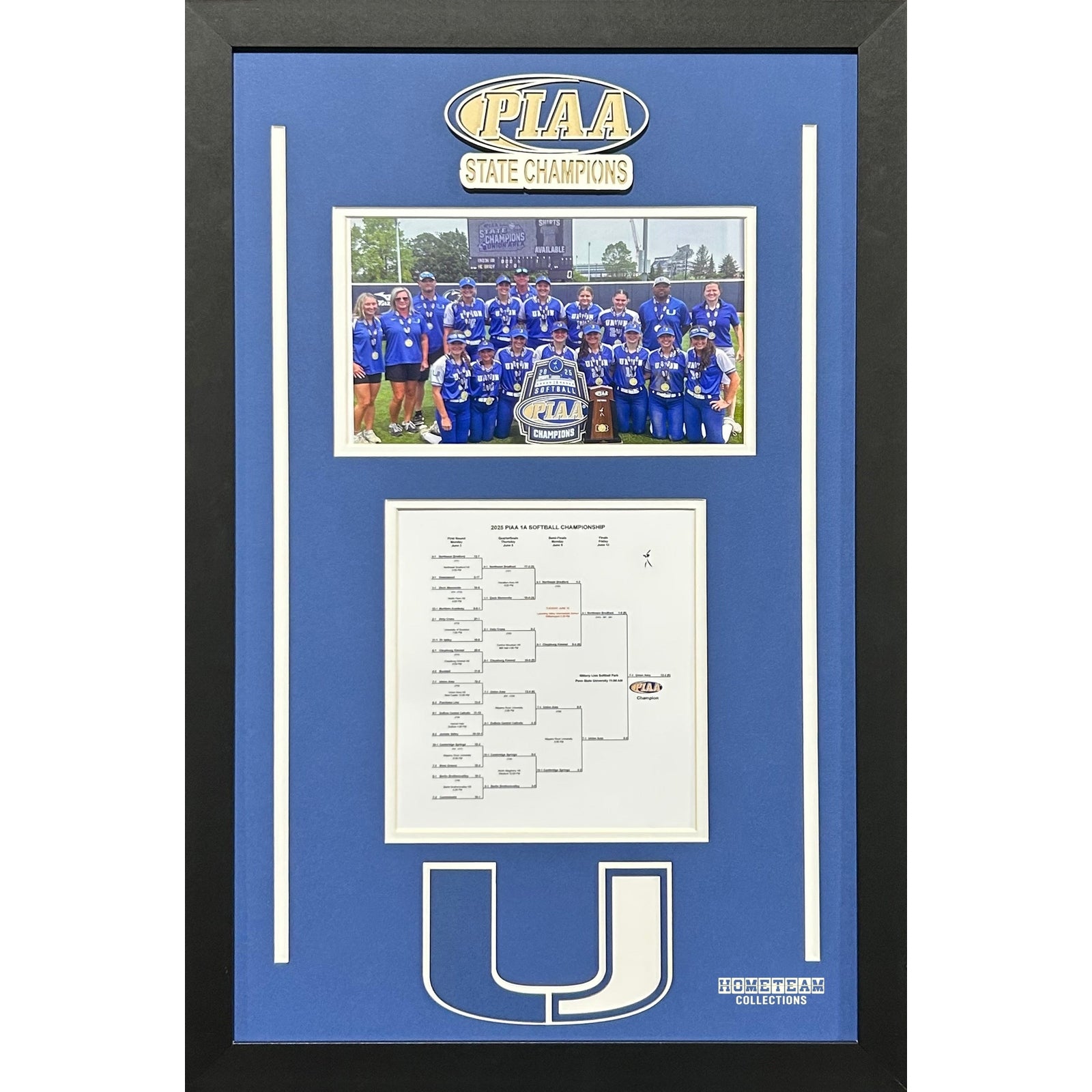 Union Area Scotties Custom Frame 8x10 Photo 2025 Softball PIAA STATE CHAMPIONS Bracket Team Picture_ 1