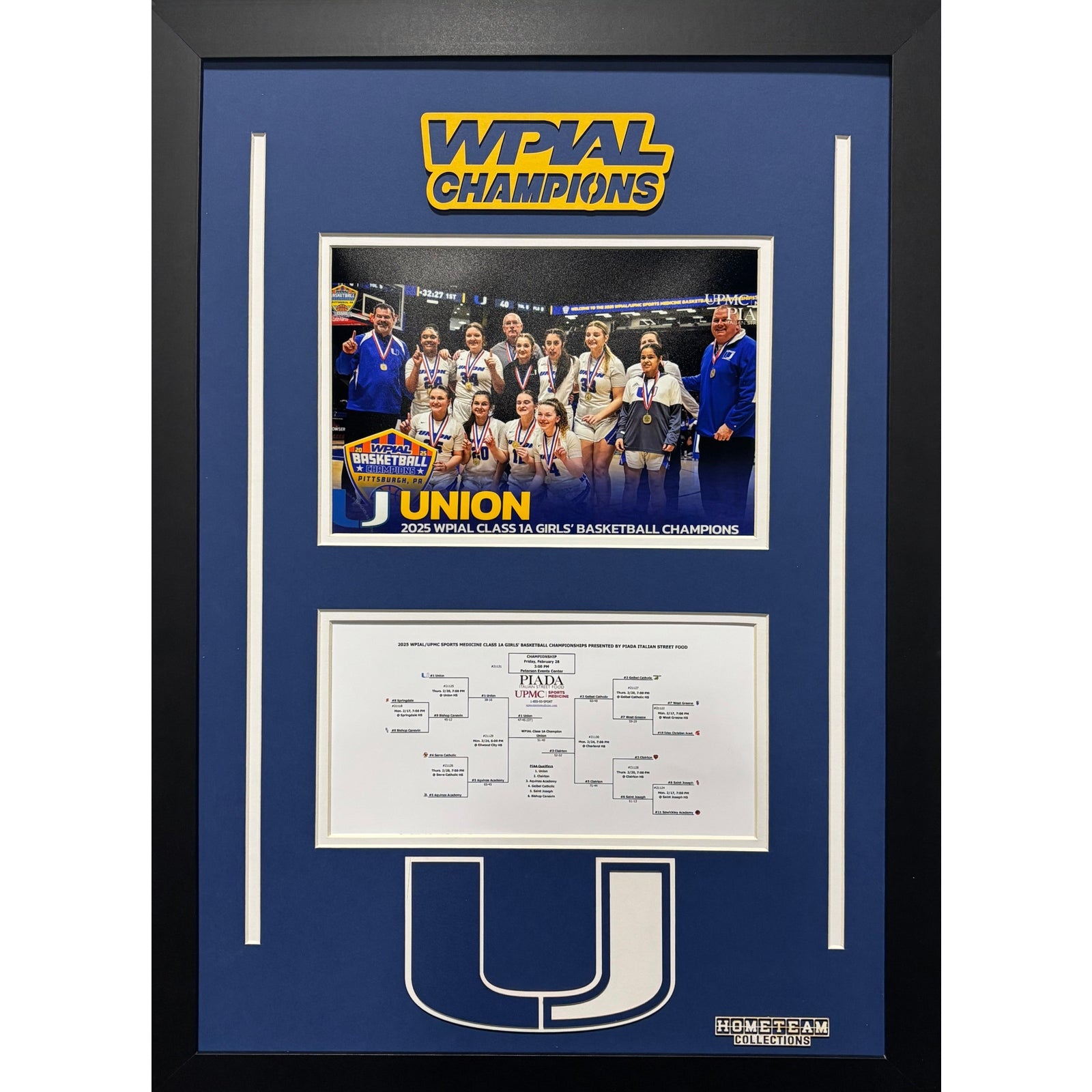 Union Area Scotties Custom School Frame 8x10 Photo 2025 Girls Basketball WPIAL CHAMPION Bracket Team Picture_ 1