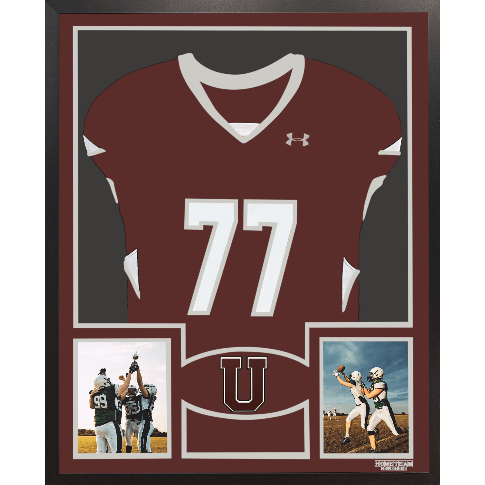 Uniontown Area Red Raiders Premier Large Framed Jersey with Dual Photo Displays_ 1