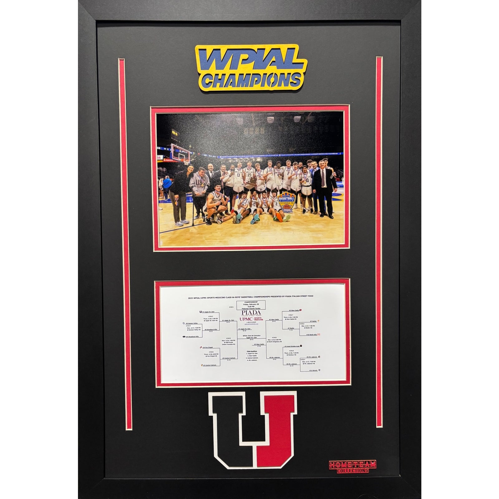 Upper Saint Clair Custom School Frame 8x10 Photo 2025 Boys Basketball WPIAL CHAMPION Bracket Team Picture_ 1