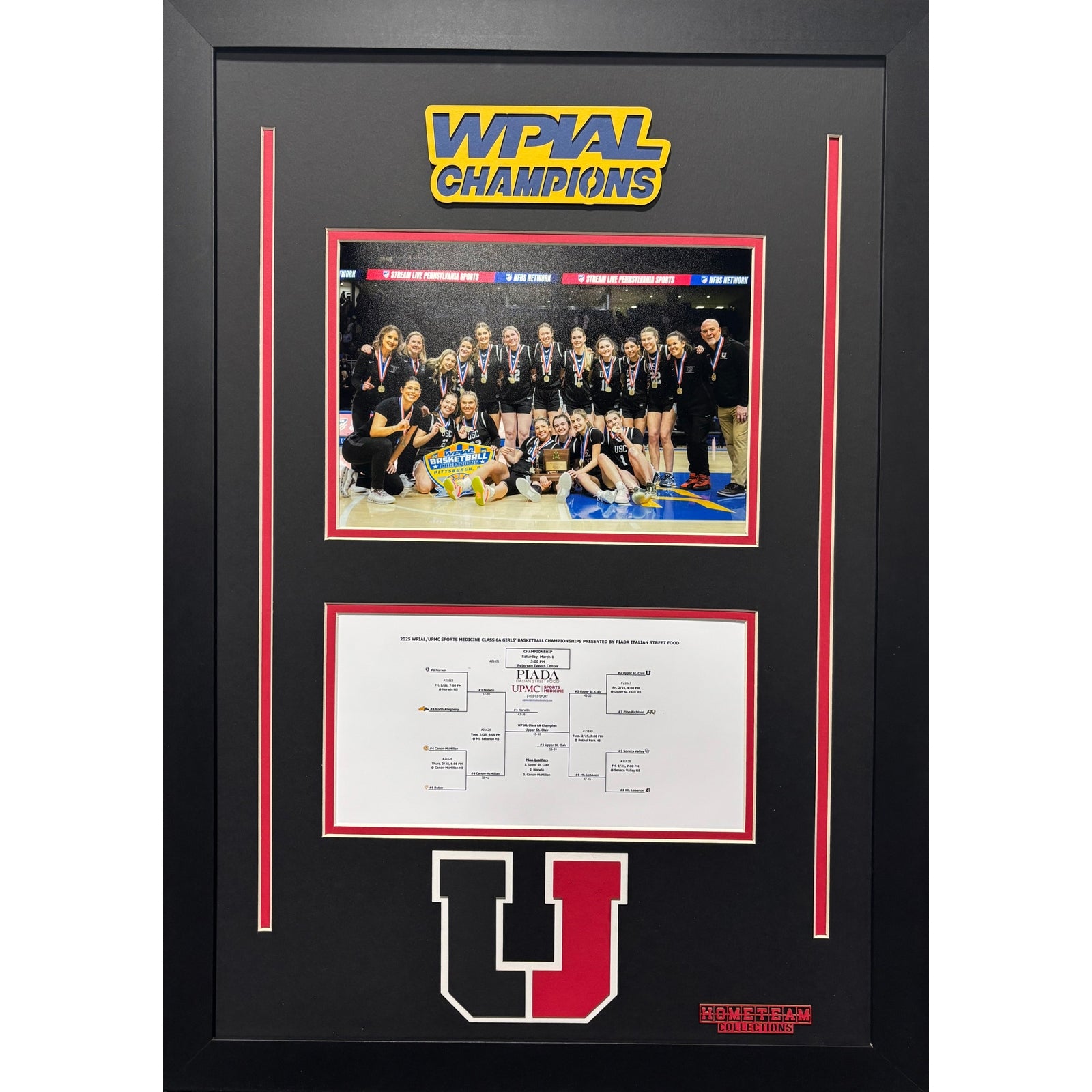 Upper Saint Clair Panthers Custom School Frame 8x10 Photo 2025 Girls Basketball WPIAL CHAMPION Bracket Team Picture_ 1