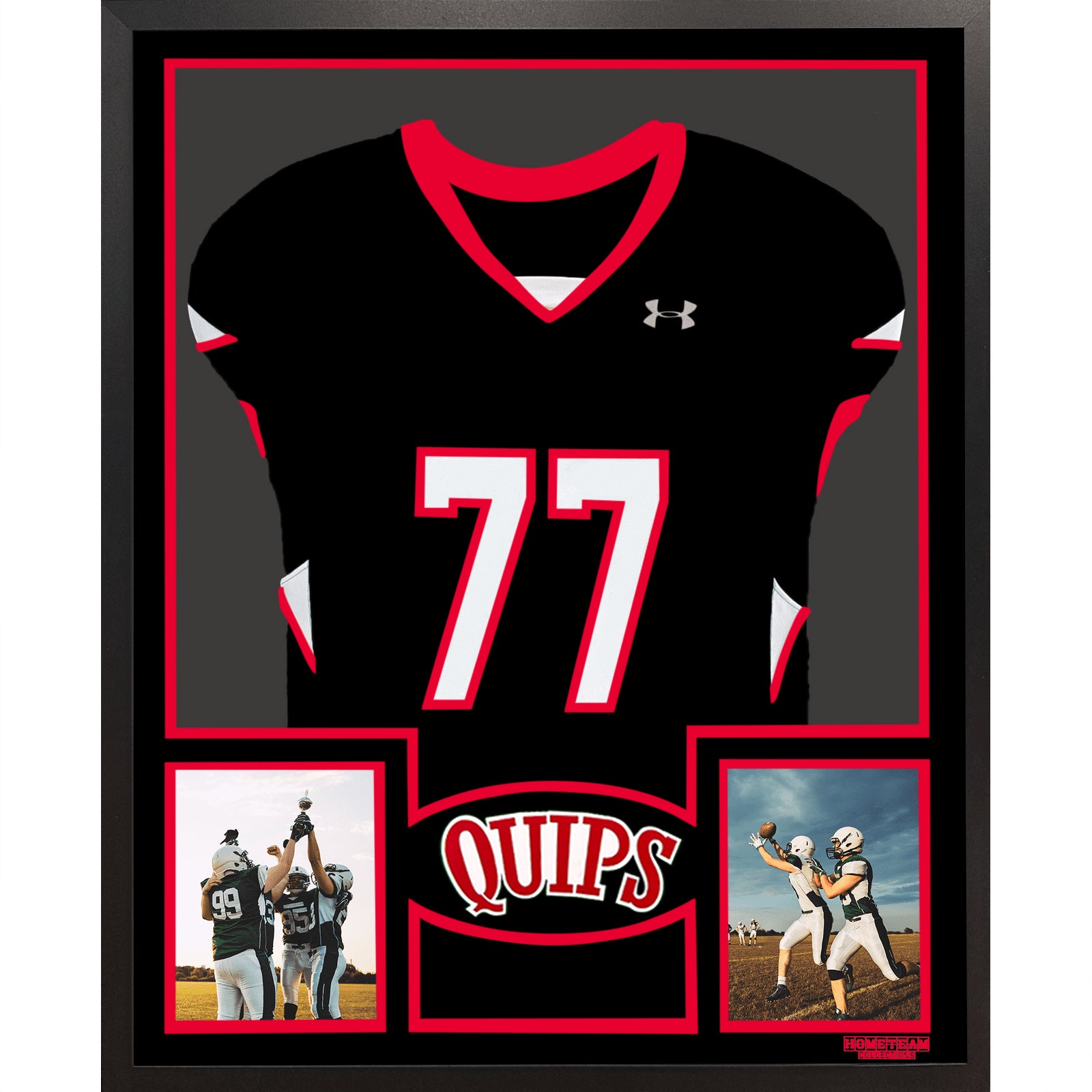 Aliquippa Quips Premier Large Framed Jersey with Dual Photo Displays_ 1
