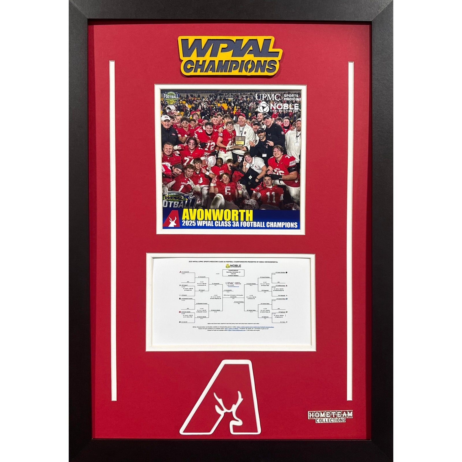 Avonworth Antelopes Custom Frame 8x10 Photo 2025 Football 3A WPIAL CHAMPION Bracket Team Picture_ 1