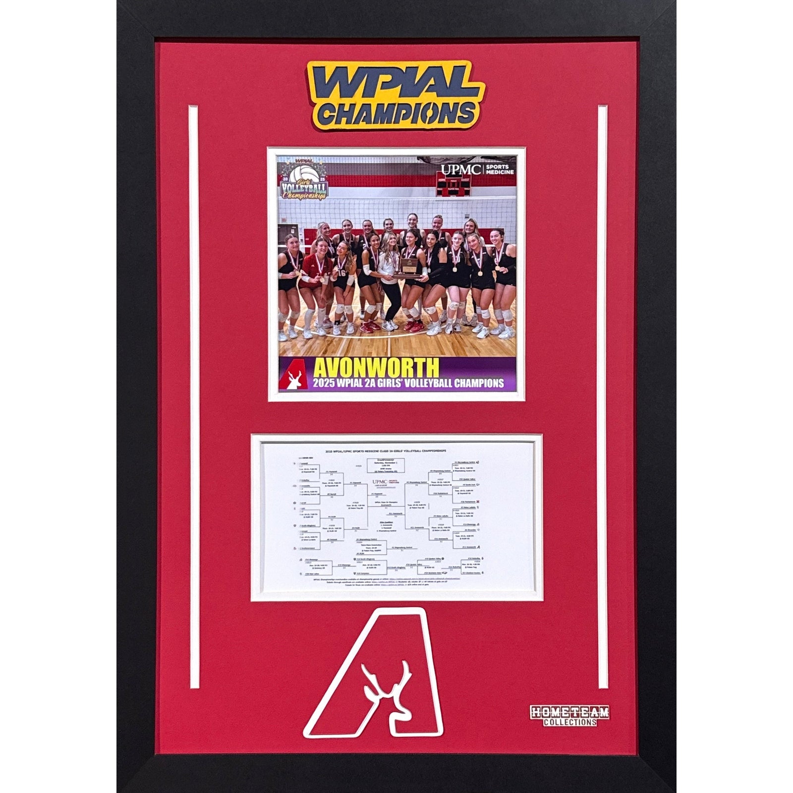 Avonworth Antelopes Custom Frame 8x10 Photo 2025 Girls Volleyball 2A WPIAL CHAMPION Bracket Team Picture_ 1