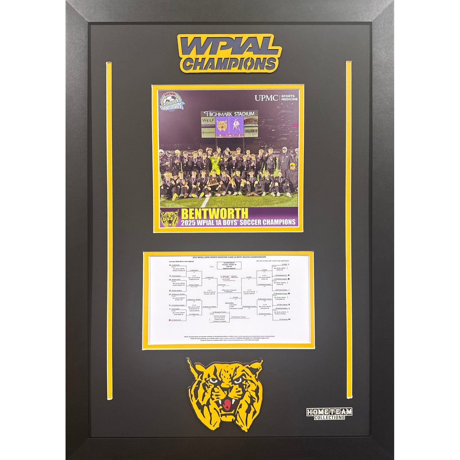 Bentworth Bearcats Custom Frame 8x10 Photo 2025 Boys Soccer 1A WPIAL CHAMPION Bracket Team Picture_ 1