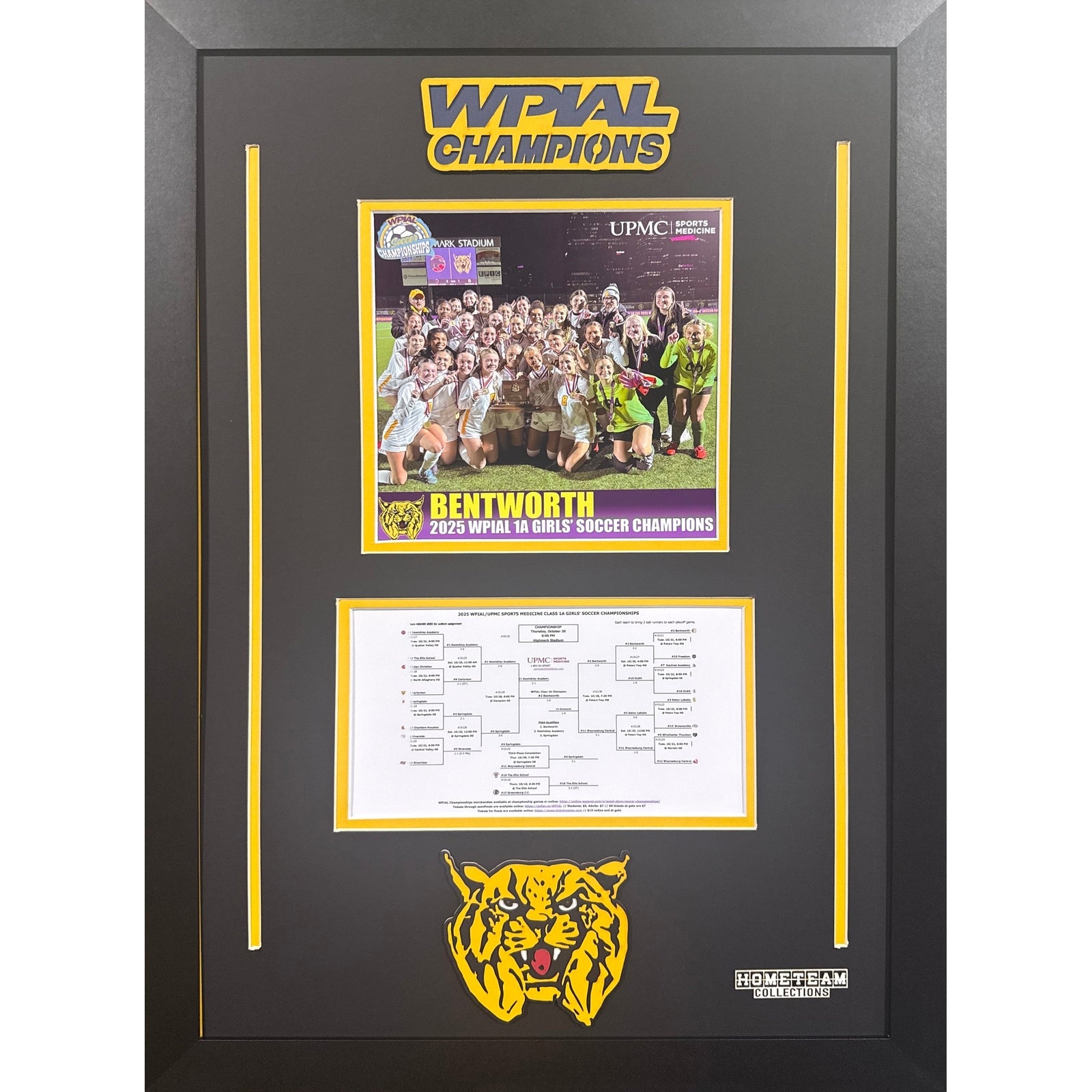 Bentworth Bearcats Custom Frame 8x10 Photo 2025 Girls Soccer 1A WPIAL CHAMPION Bracket Team Picture_ 1
