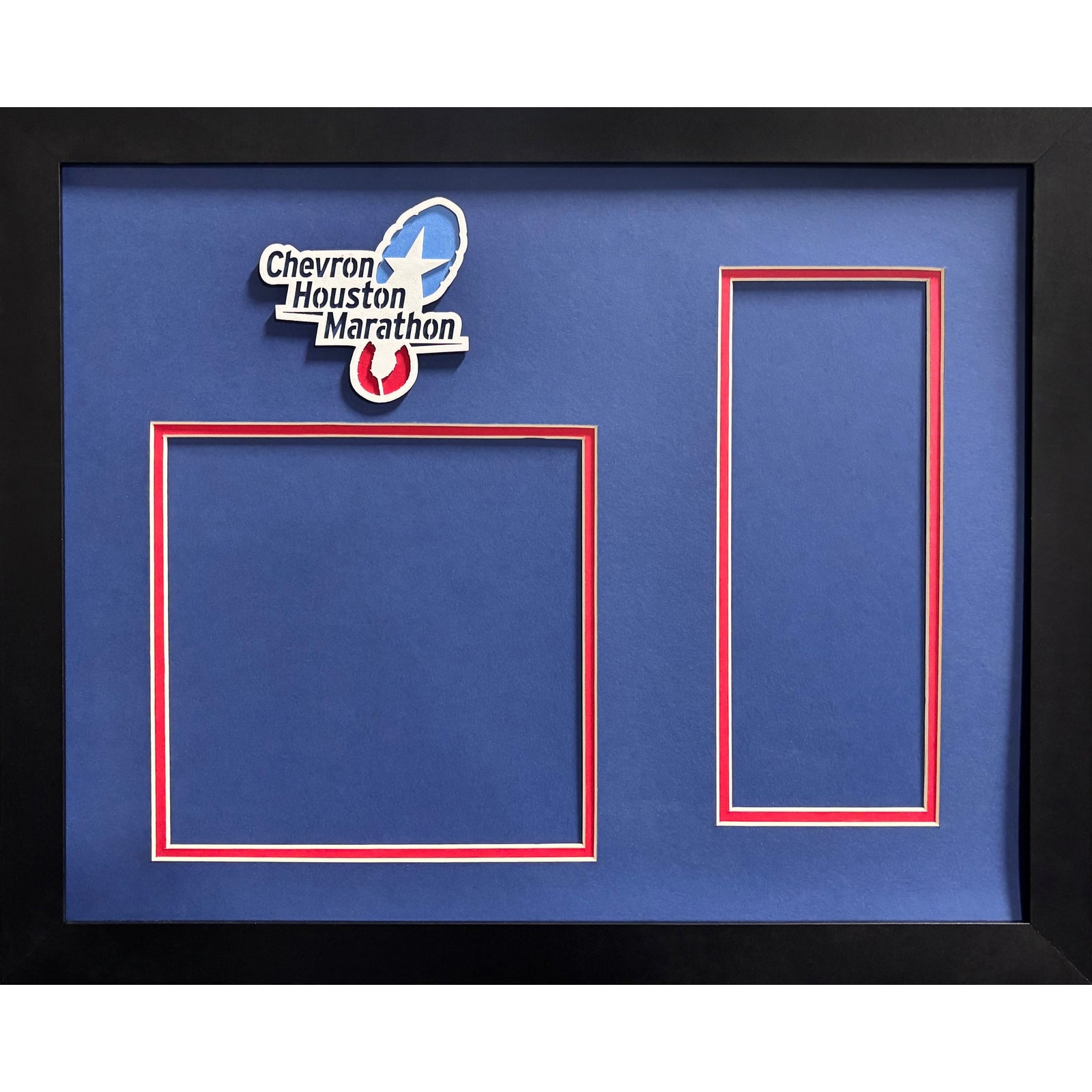 Chevron Houston Marathon Custom Bib & Medal Frame w Logo PM3_ 1