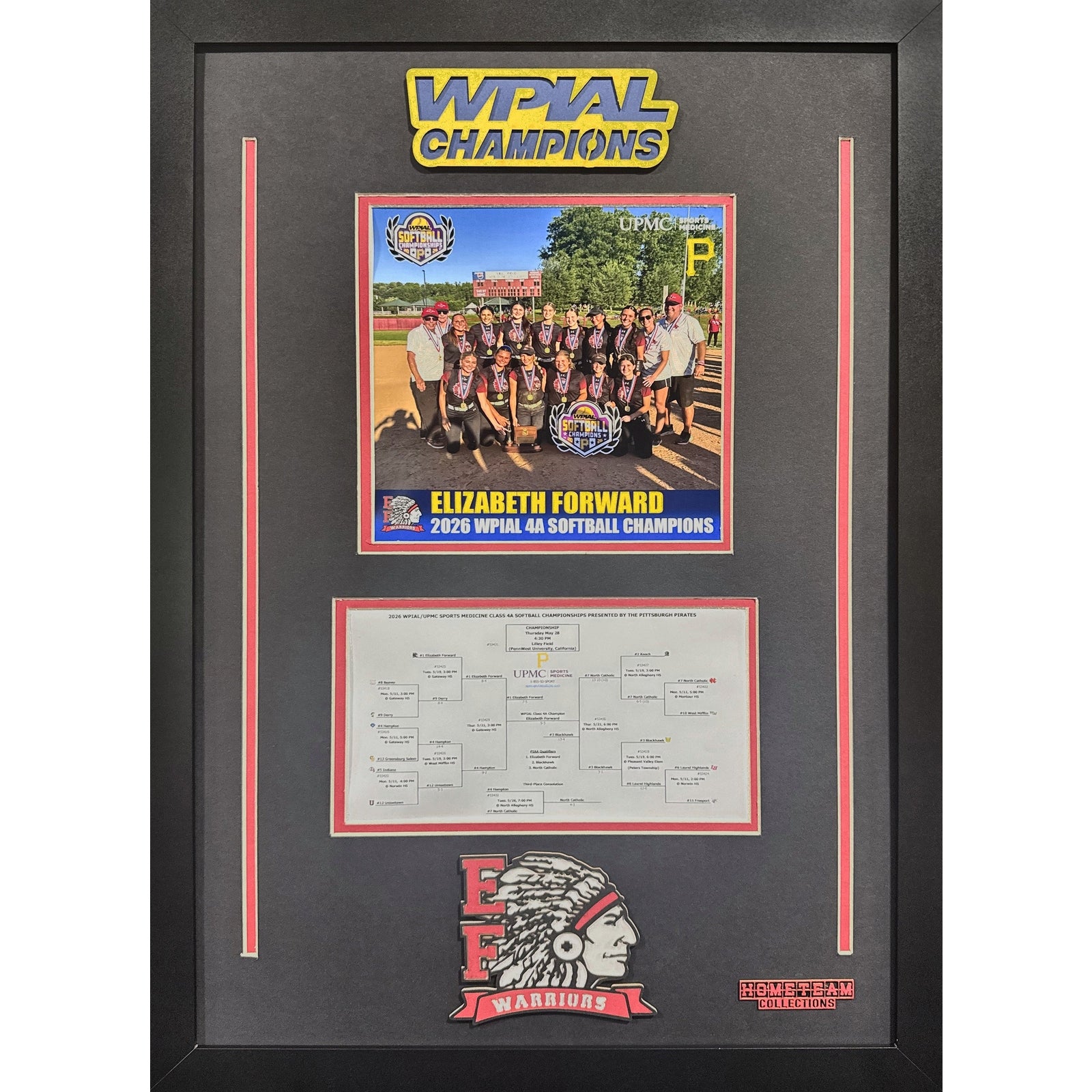 Elizabeth Forward Custom Frame 8x10 Photo 2026 Girls Softball 4A WPIAL CHAMPION Bracket Team Picture_ 1