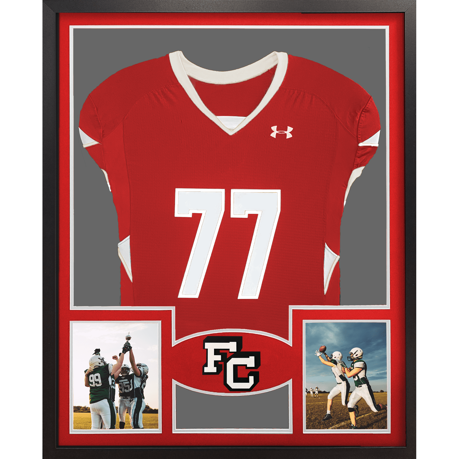 Fort Cherry Rangers Premier Large Framed Jersey with Dual Photo Displays_ 1