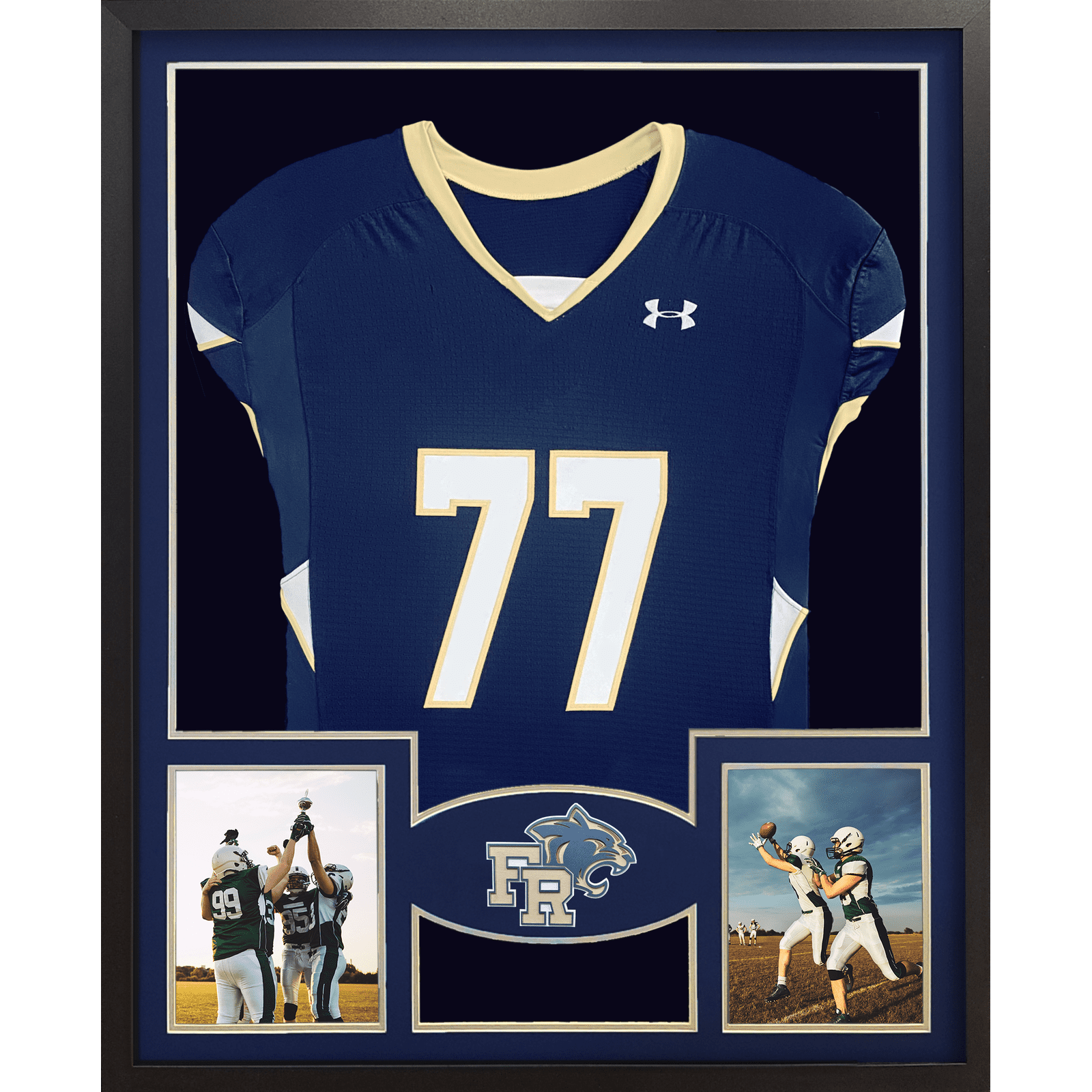 Franklin Regional Panthers Premier Large Framed Jersey with Dual Photo Displays_ 1