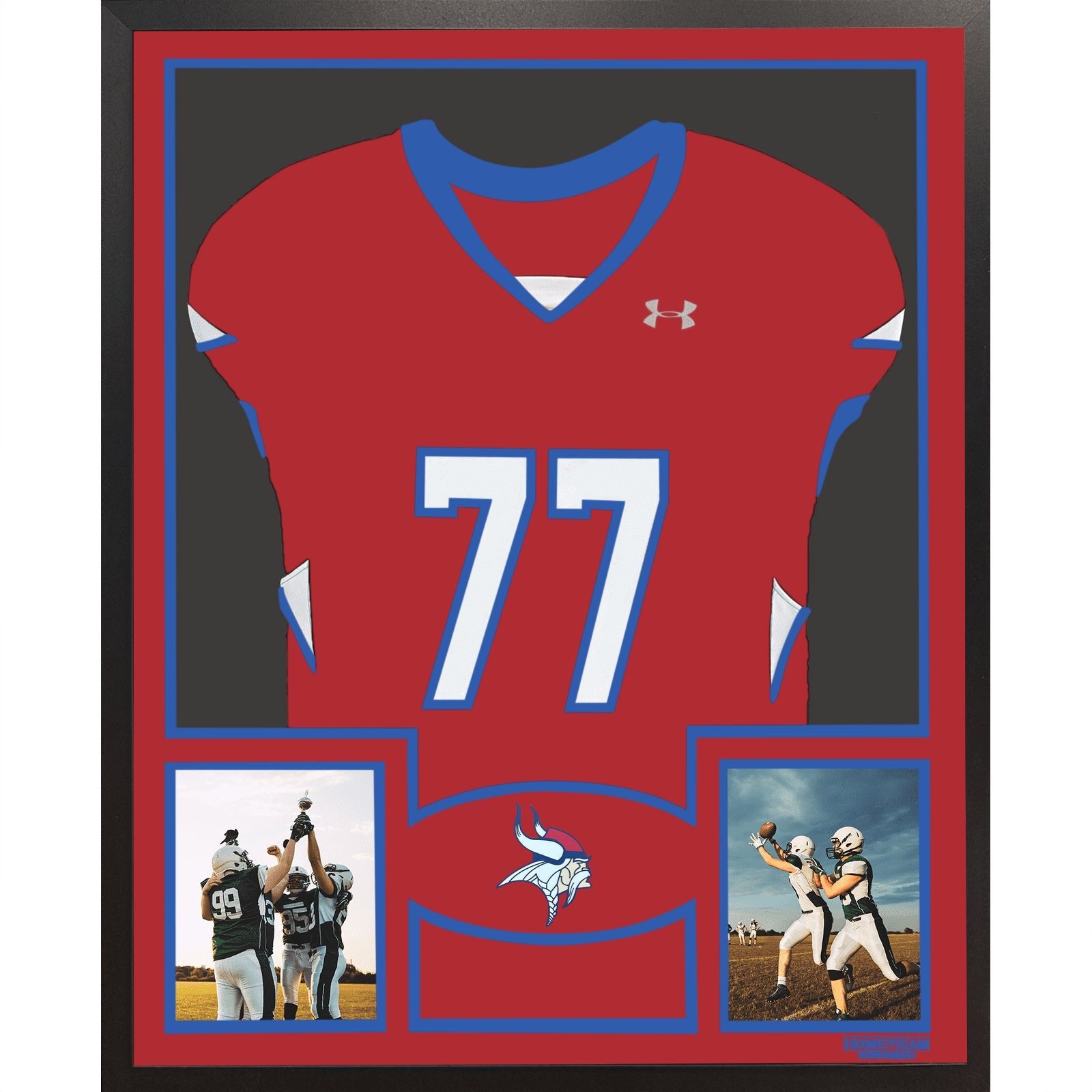 Mt Pleasant Vikings Premier Large Framed Jersey with Dual Photo Displays_ 1