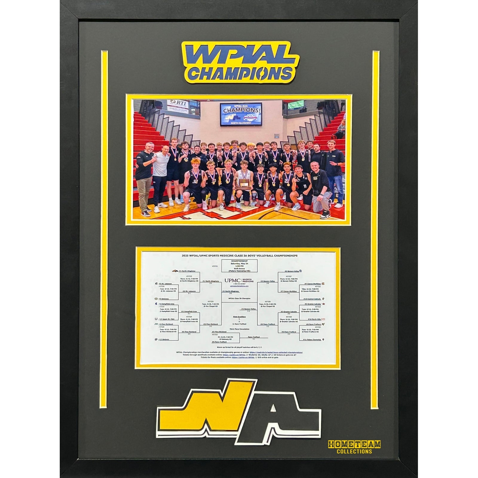 North Allegheny Tigers Custom Frame 8x10 Photo 2025 Boys Volleyball WPIAL CHAMPION Bracket Team Picture_ 1